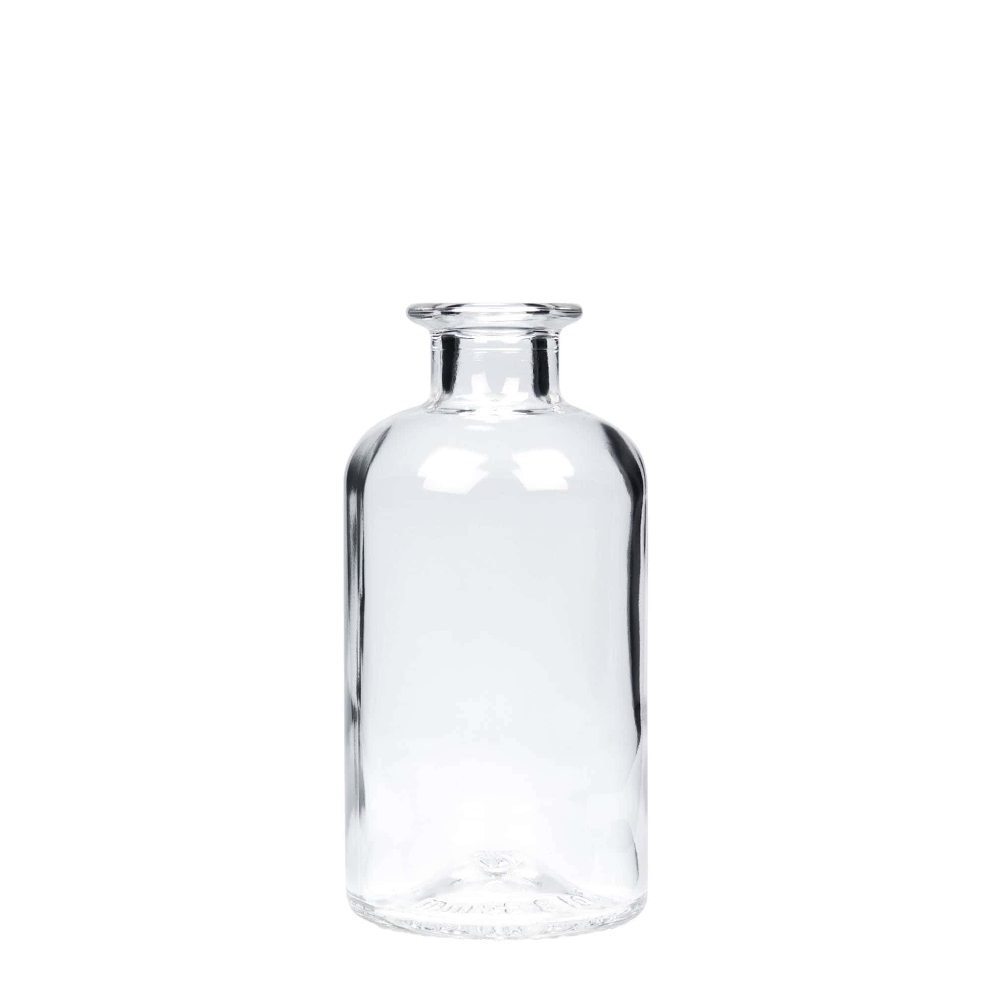 250 ml stikla pudele aptiekāram, atvere: korķis