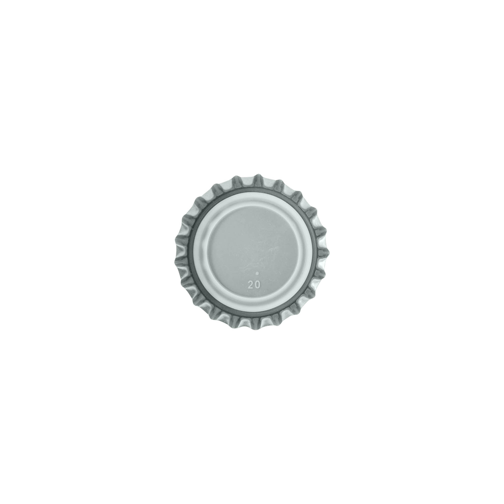 Korķu cepurīši 26 mm, metāls, sudraba krāsā Korķu cepurīši 26 mm, metāls, sudraba krāsā