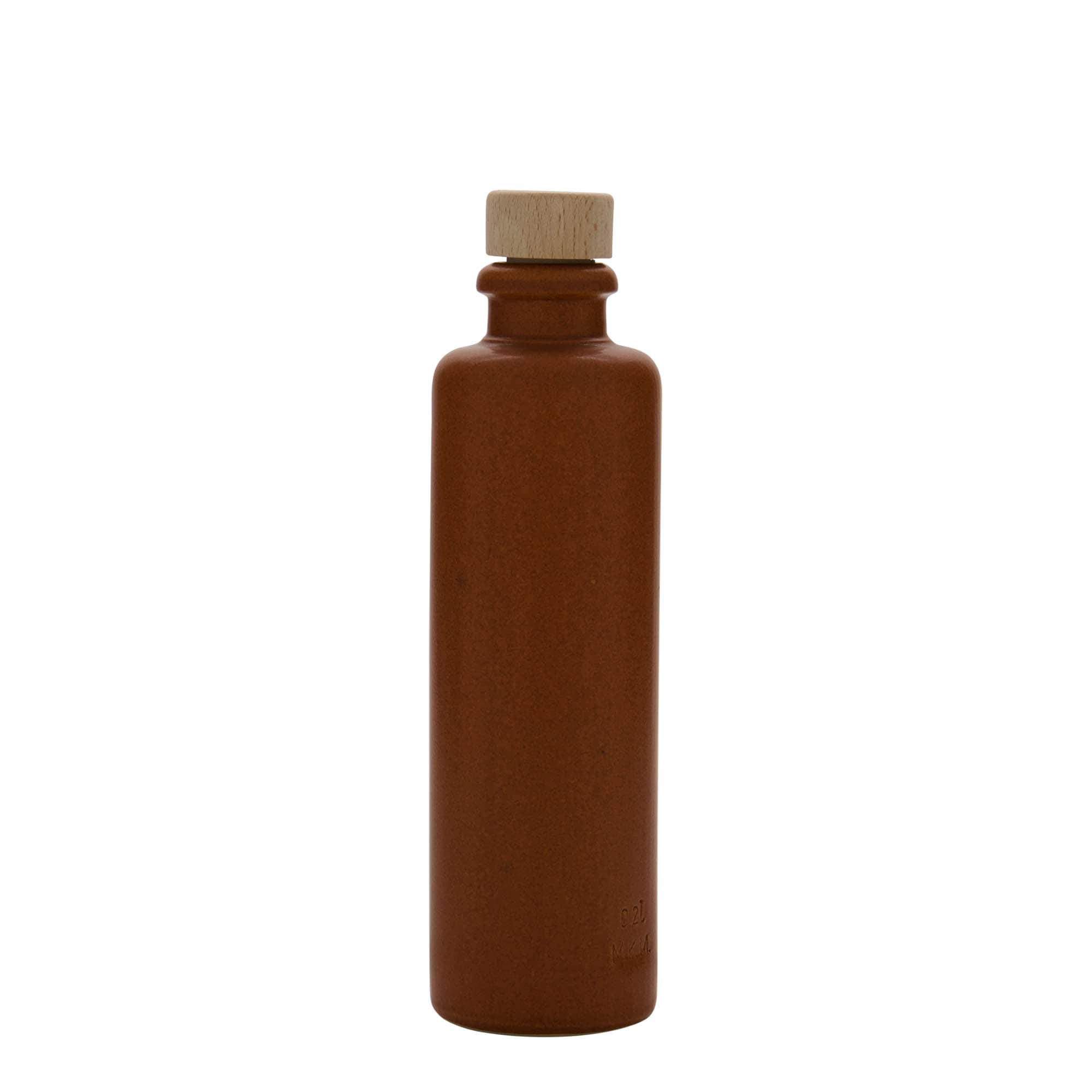200 ml māla krūze, keramikas izstrādājums, sarkani-brūna, atvere: korķis
