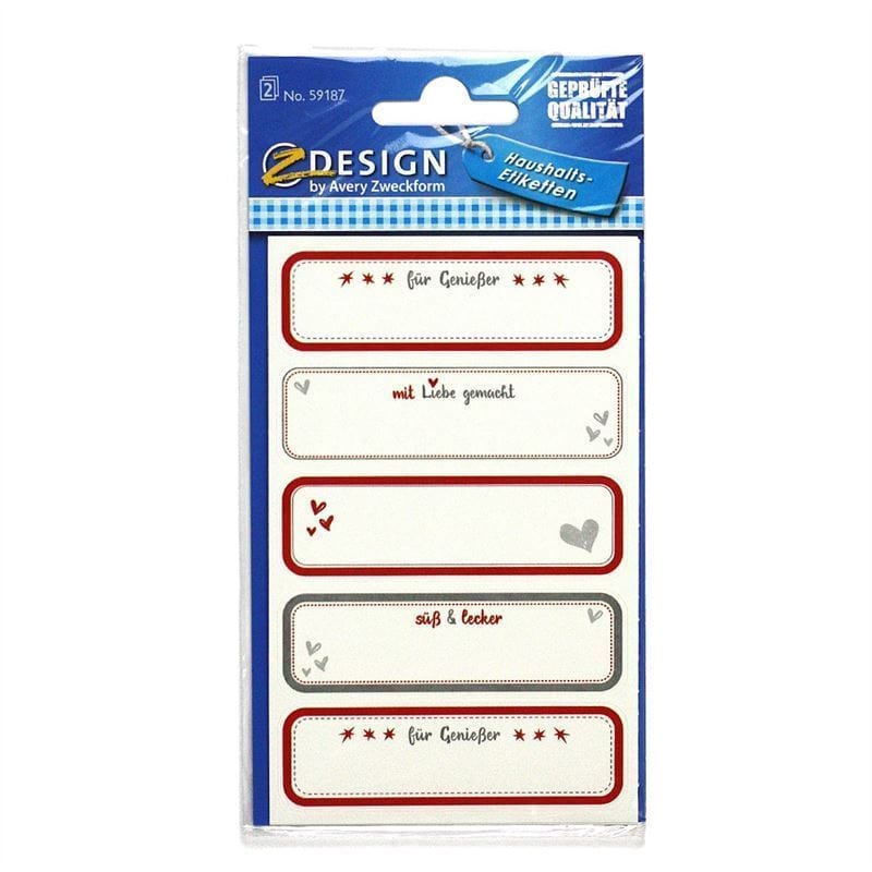 Zweckform etiķetes 'Pašdarināts', taisnstūrveida, papīrs, daudzkrāsains