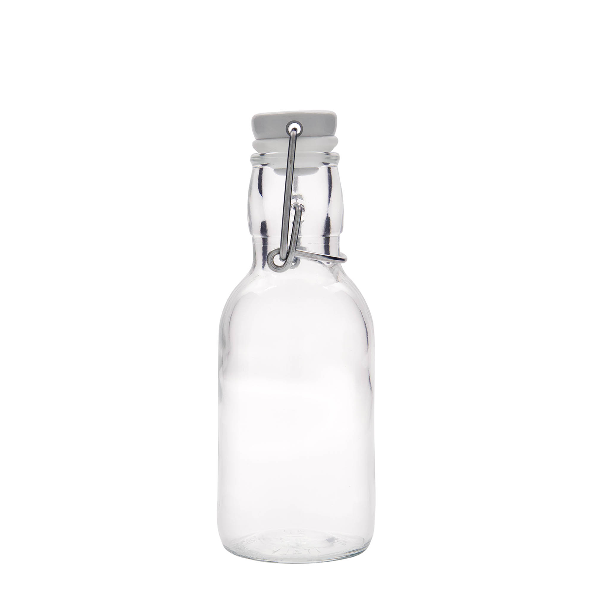 250 ml stikla pudele 'Emilia', atvere: aizvēršanas skava 250 ml stikla pudele 'Emilia', atvere: aizvēršanas skava