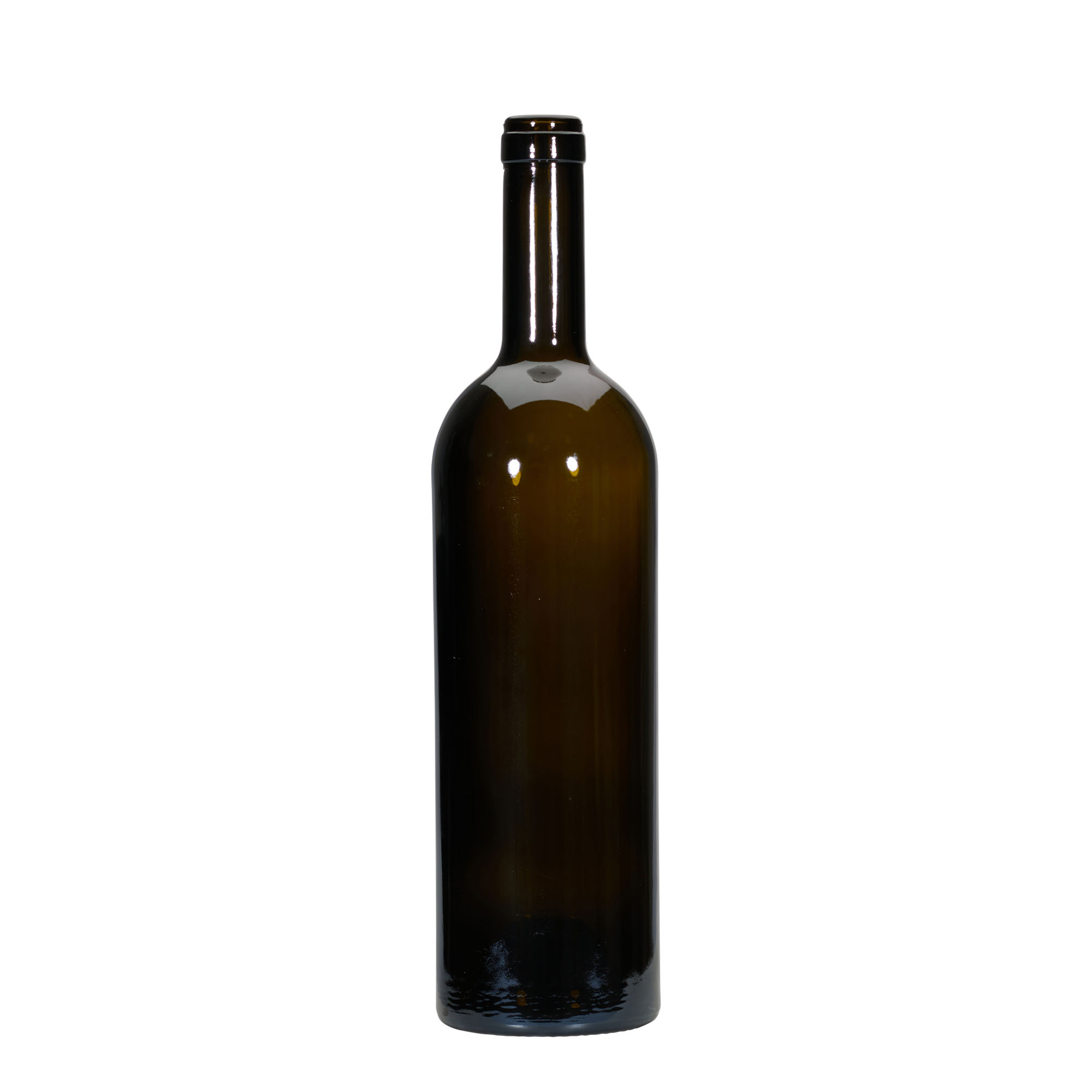 750 ml vīna pudele 'Golia', antīkzaļa, atvere: korķis