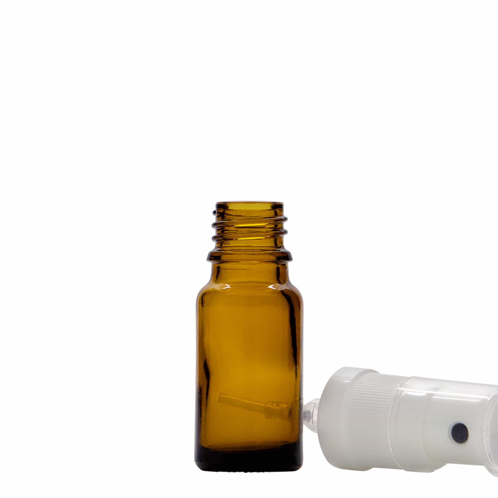 10 ml medicīnas smidzinātāja pudele, stikls, brūna, atvere: DIN 18