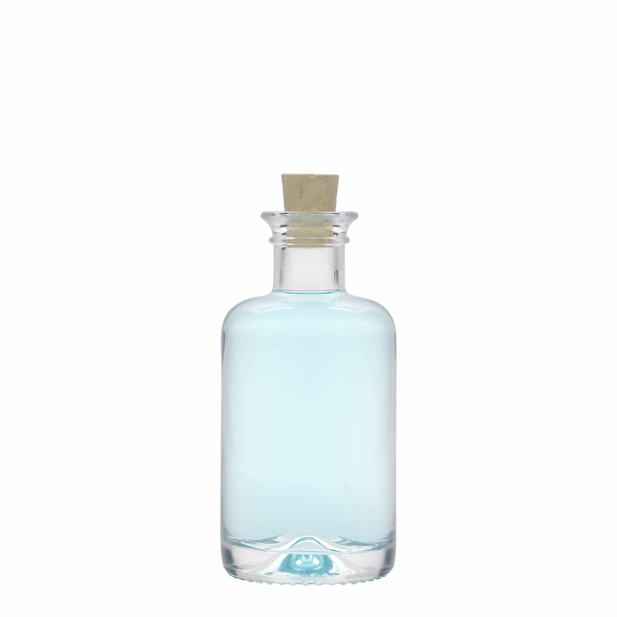 100 ml stikla pudele, aptiekāra, atvere: korķis