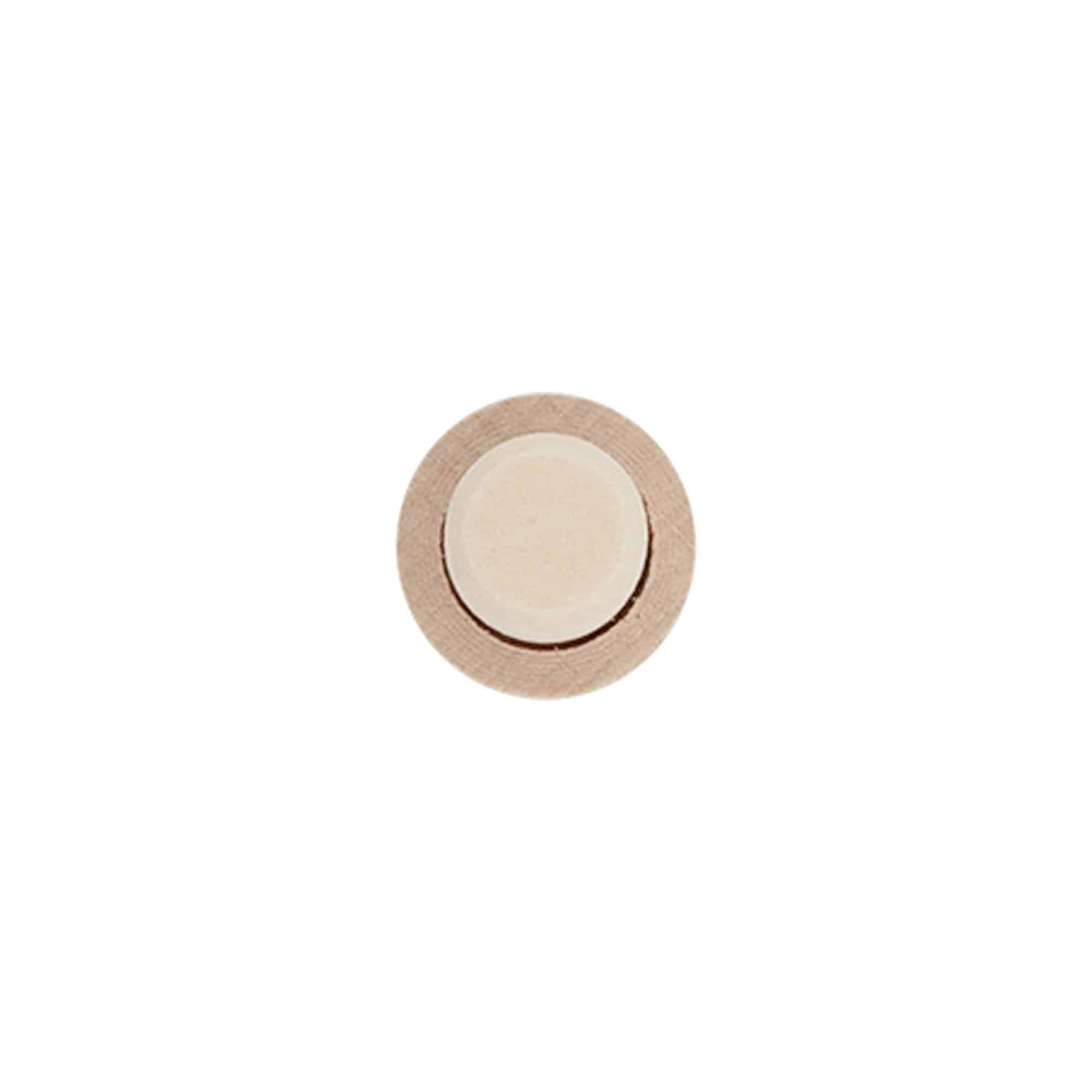 Pudeles korķis 14 mm, koka/plastmasa, aizdarei: korķis
