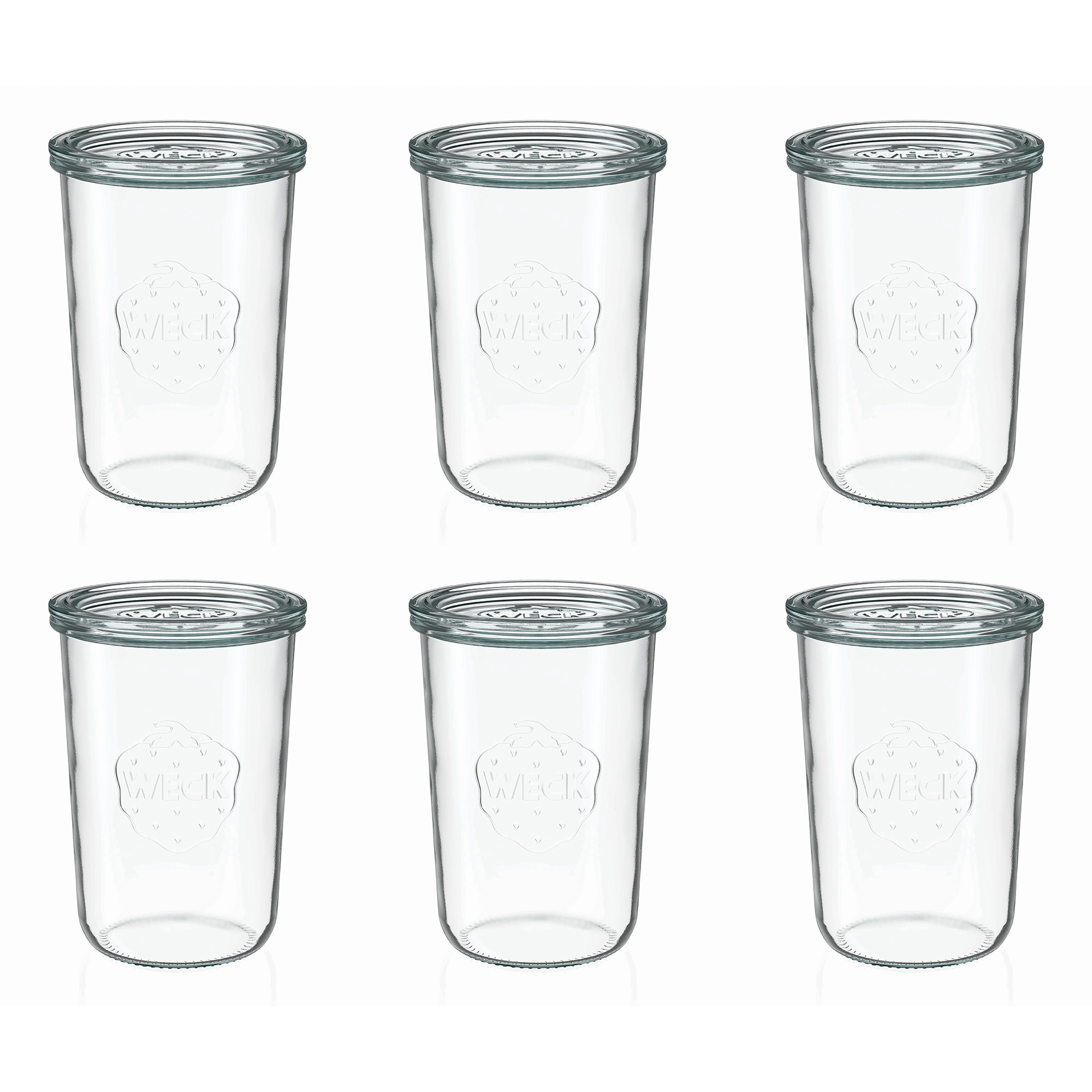 6x 850 ml WECK krituma burka ar stikla vāciņu RR 100