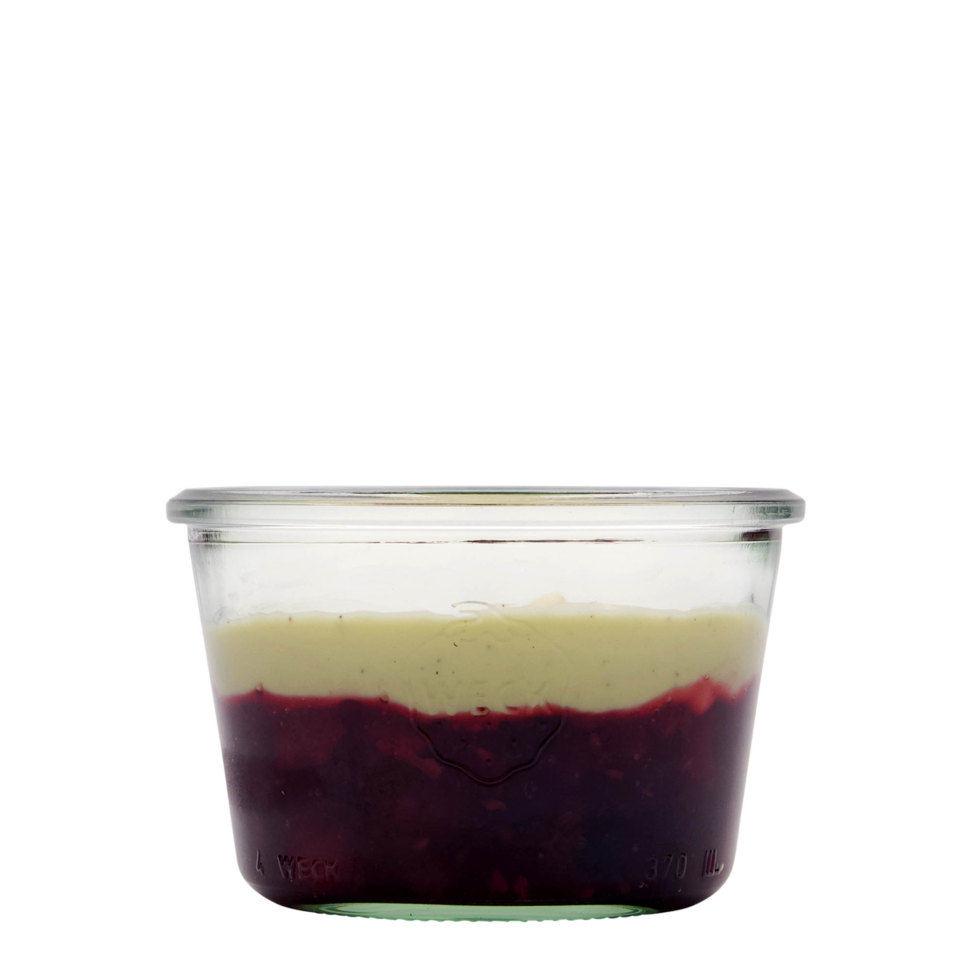 370 ml WECK kritiena burka, atvere: apaļš malas gredzens