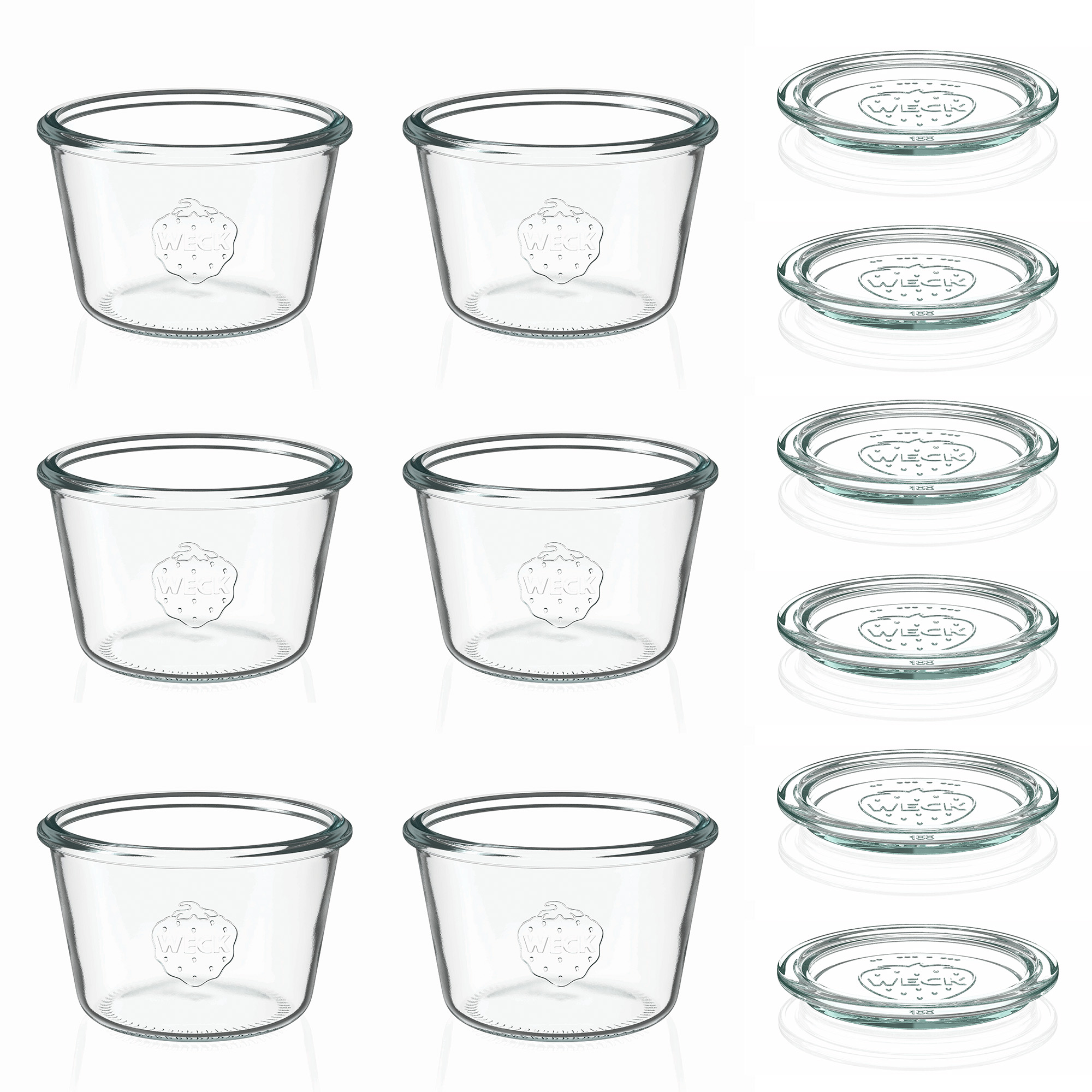 6x 370 ml WECK krituma burka ar stikla vāciņu RR 100