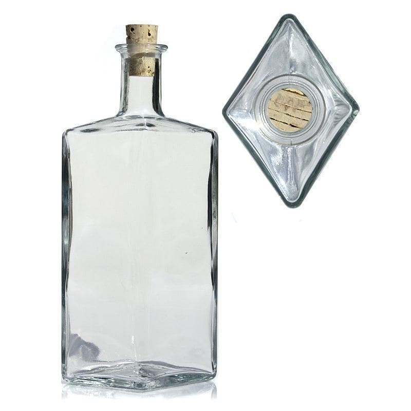 500 ml stikla pudele 'Riva', rombveida, aizdare: korķis 500 ml stikla pudele 'Riva', rombveida, aizdare: korķis