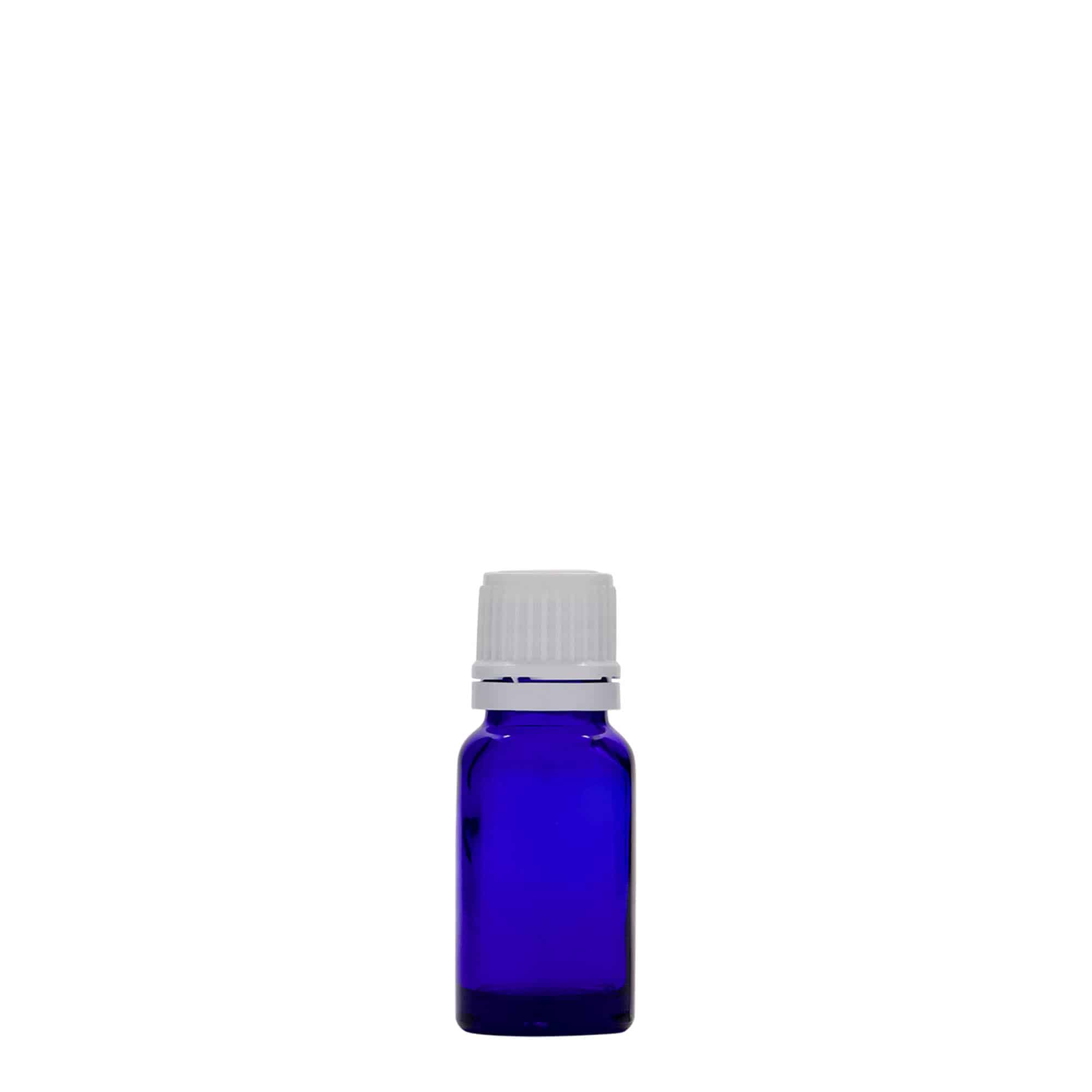 10 ml medicīnas pudelīte, stikls, karaliski zils, atvere: DIN 18