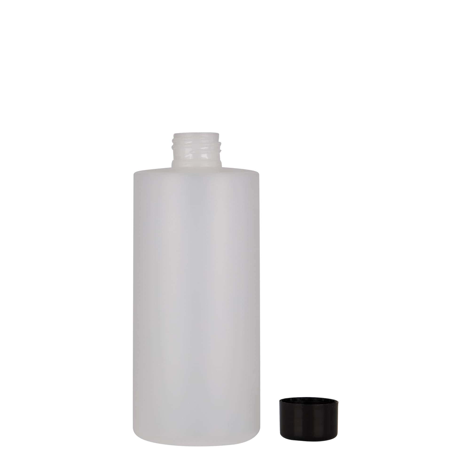 300 ml plastmasas pudele 'Pipe', HDPE, balta, aizdare: 24/410