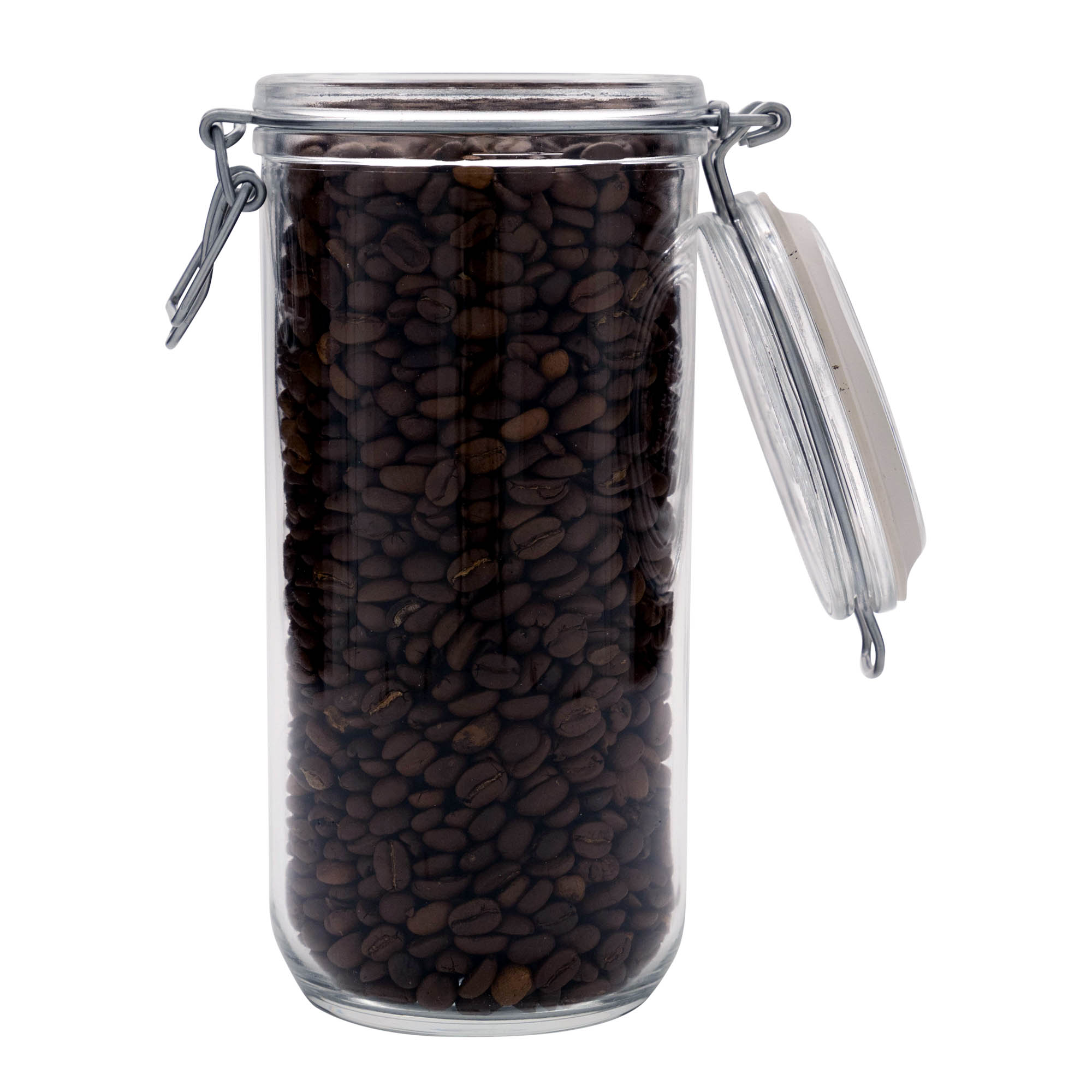 1.000 ml stiklaina burka ar metāla aizdari 'Fido', atvere: metāla aizdare ar stiepli