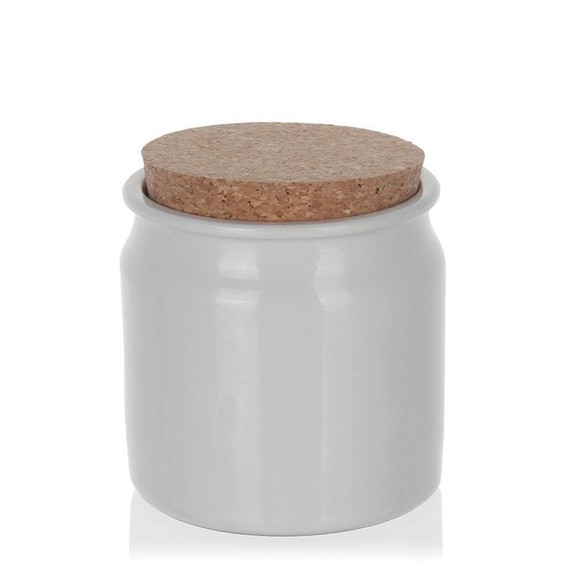 160 ml māla podiņš, keramika, balts, aizdare: korķis