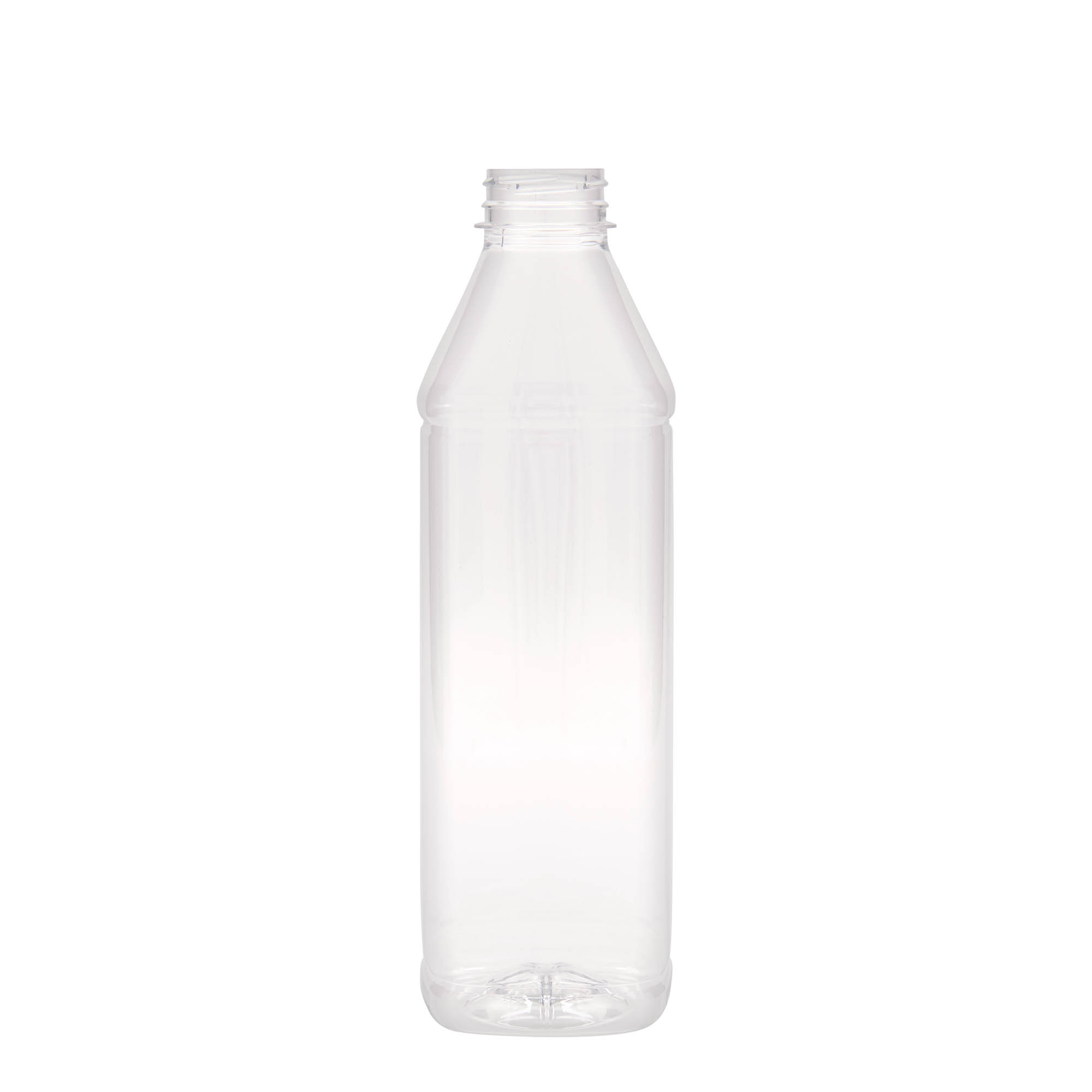 1.000 ml PET pudele 'Milk and Juice Carré', kvadrātiska, plastmasa, atvere: 38 mm