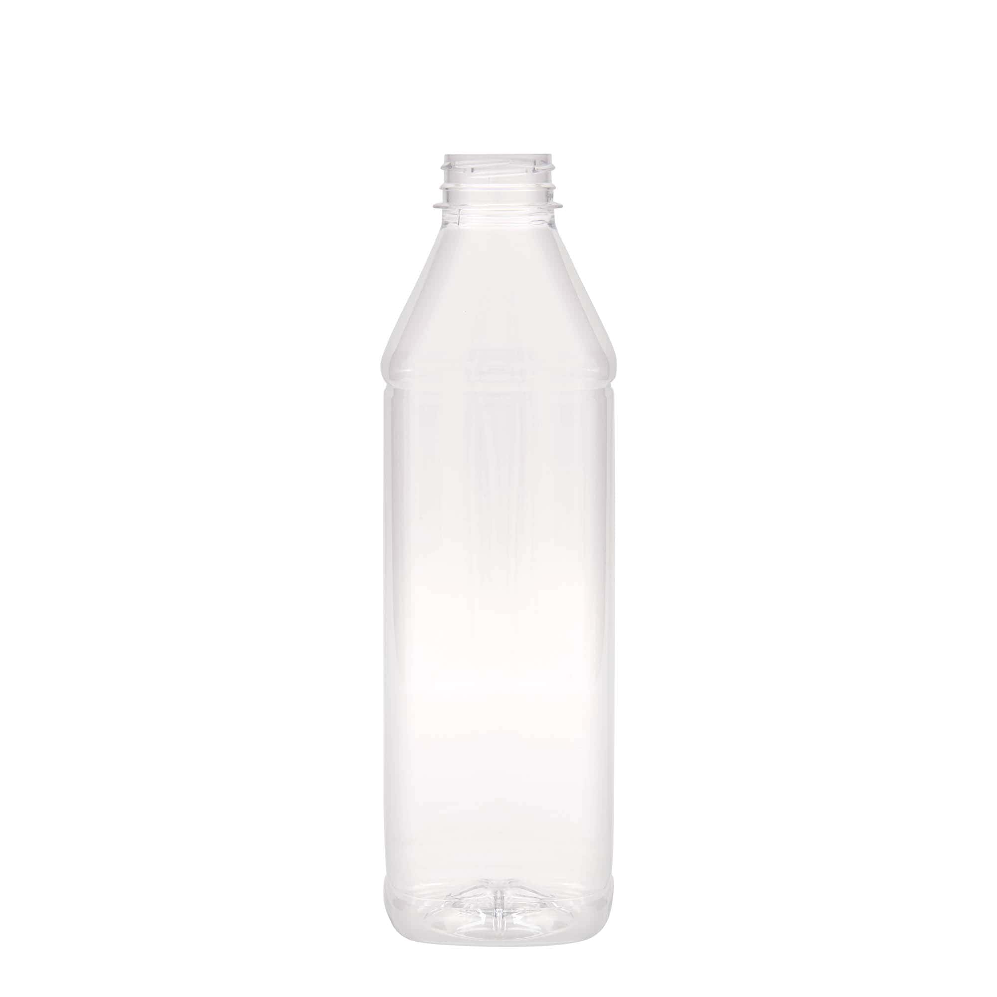 1.000 ml PET pudele 'Milk and Juice Carré', kvadrātiska, plastmasa, atvere: 38 mm