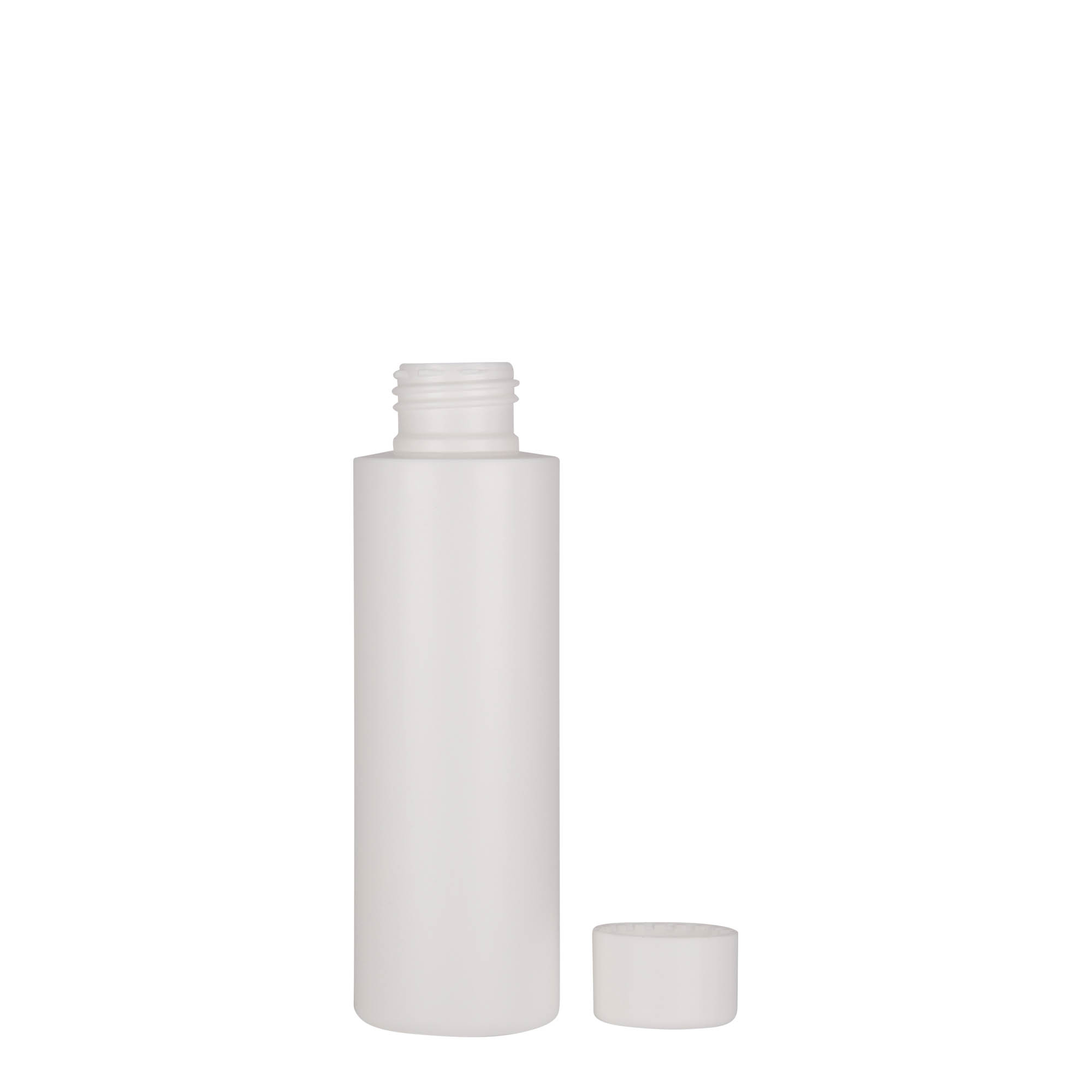 100 ml plastmasas pudele 'Pipe', HDPE, balta, atvere: 24/410 100 ml plastmasas pudele 'Pipe', HDPE, balta, atvere: 24/410