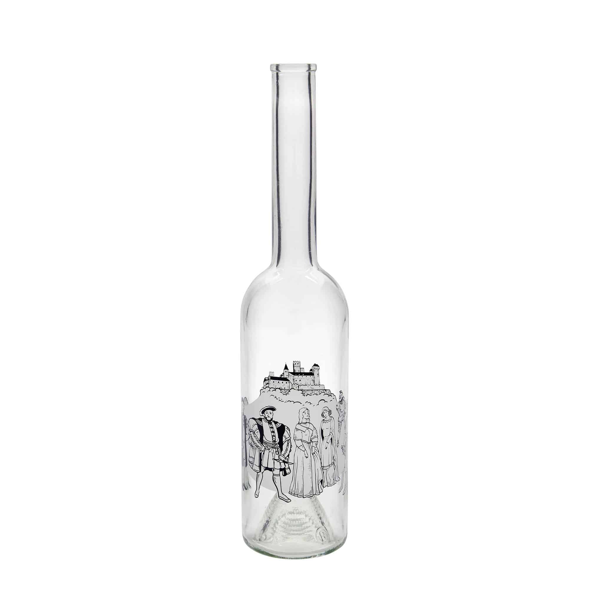 500 ml stikla pudele 'Opera', motīvs: viduslaiki, Mündung: korķis 500 ml stikla pudele 'Opera', motīvs: viduslaiki, Mündung: korķis