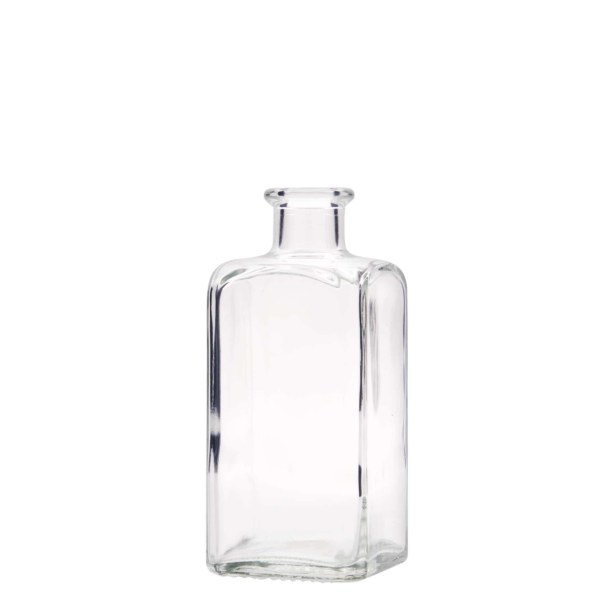 250 ml stikla pudele Apotheker Carré, kvadrātveida, atvere: korķis