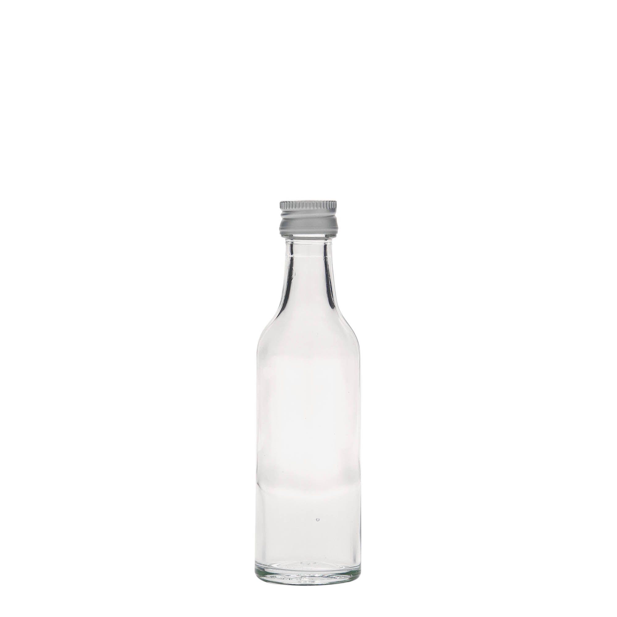 50 ml stikla pudele ar taisnu kaklu, atvere: PP 18 50 ml stikla pudele ar taisnu kaklu, atvere: PP 18