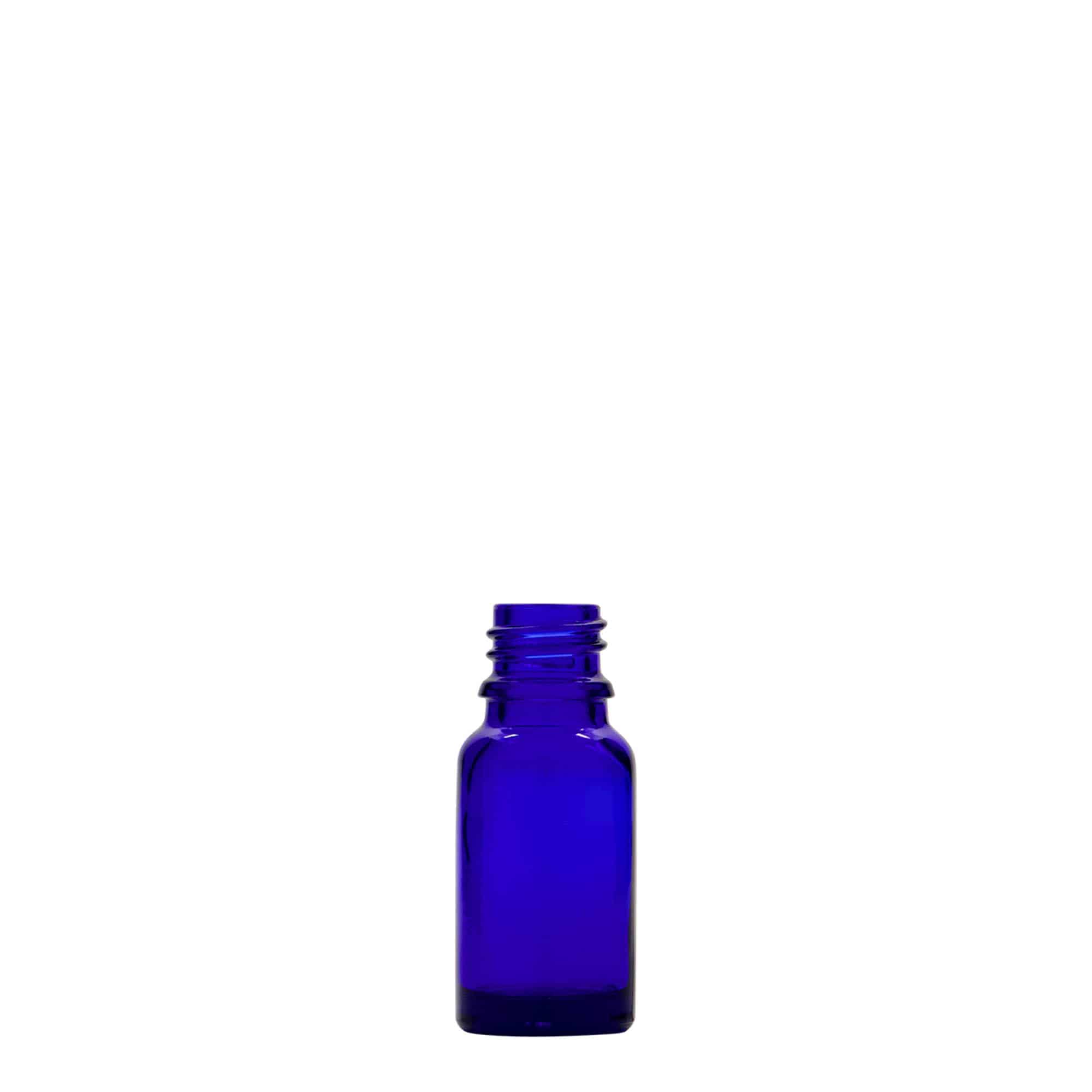 10 ml medicīnas pudelīte, stikls, karaliski zils, atvere: DIN 18