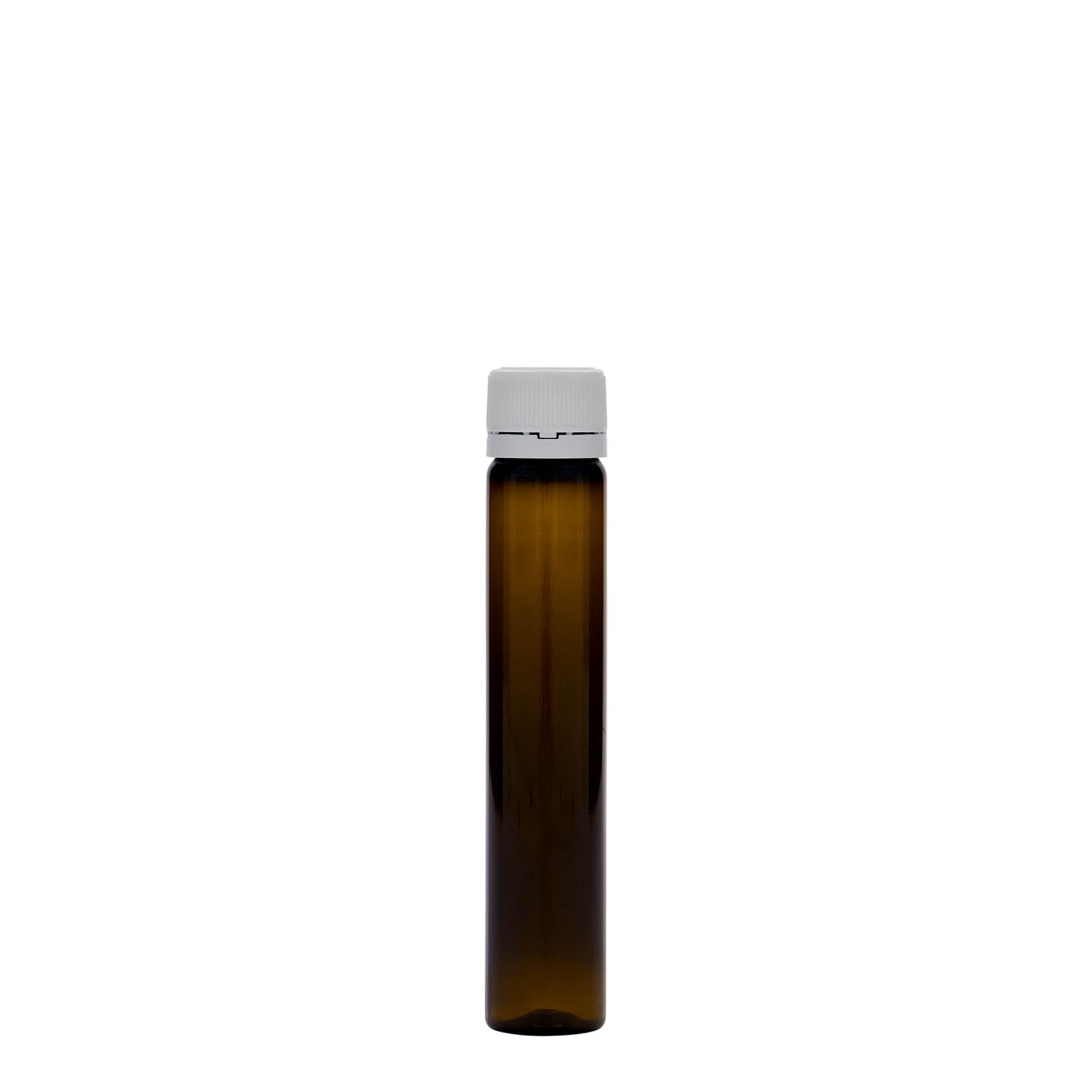 25 ml PET caurulīte, plastmasa, brūna, atvere: skrūvējams aizvērējs 25 ml PET caurulīte, plastmasa, brūna, atvere: skrūvējams aizvērējs