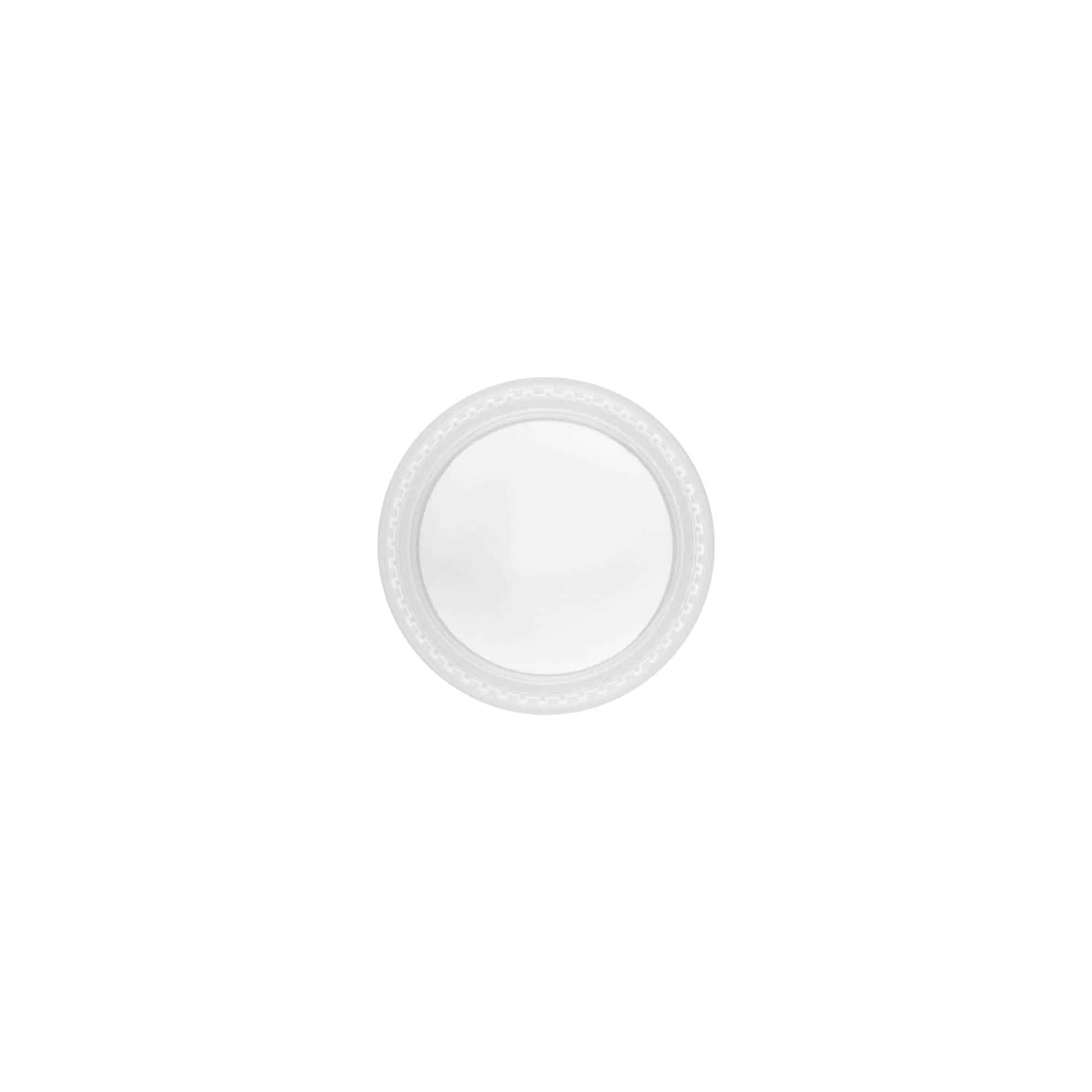Skrūvējams vāciņš 'Clear/Platin Edition', PP plastmasas, balts, aizdarei: 45/2P