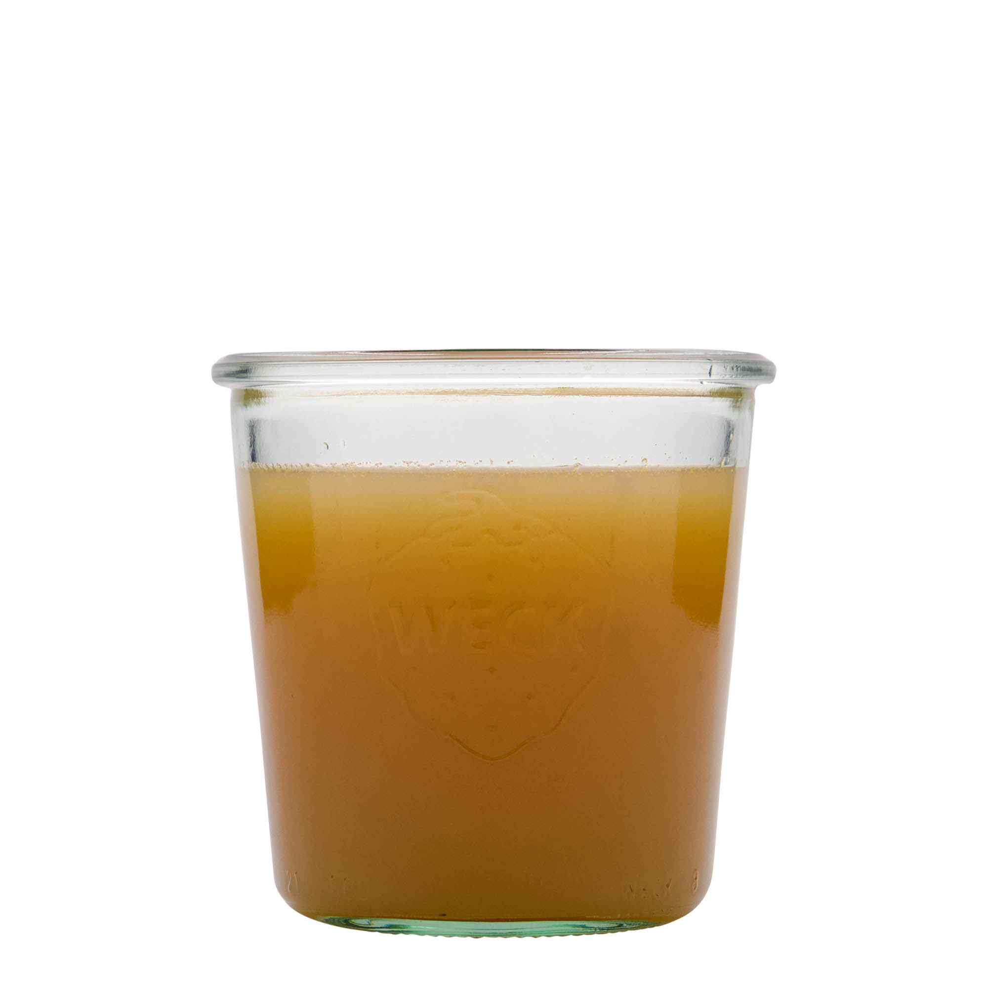580 ml WECK apgrieztais stikla trauks, atvere: apaļa mala
