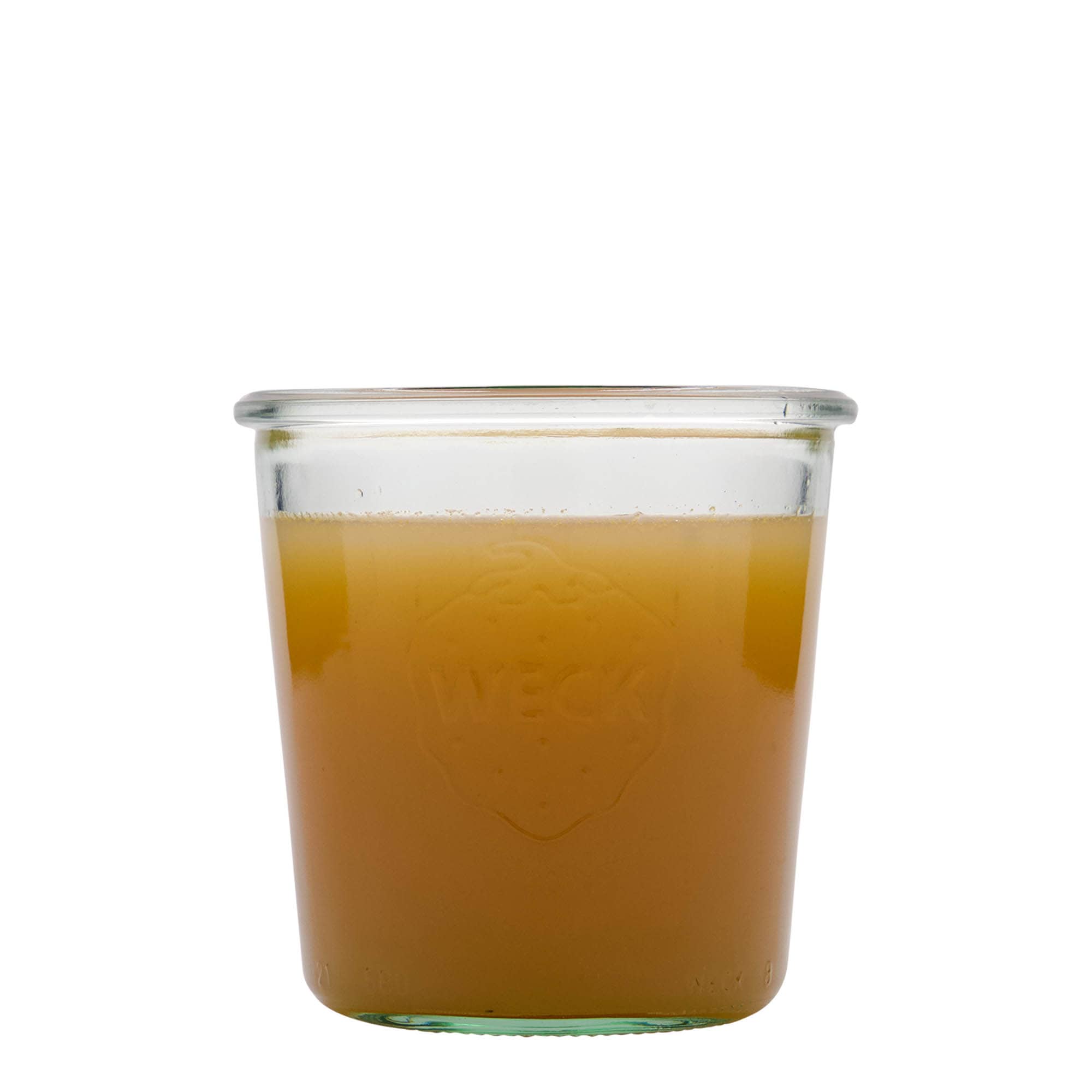 580 ml WECK apgrieztais stikla trauks, atvere: apaļa mala