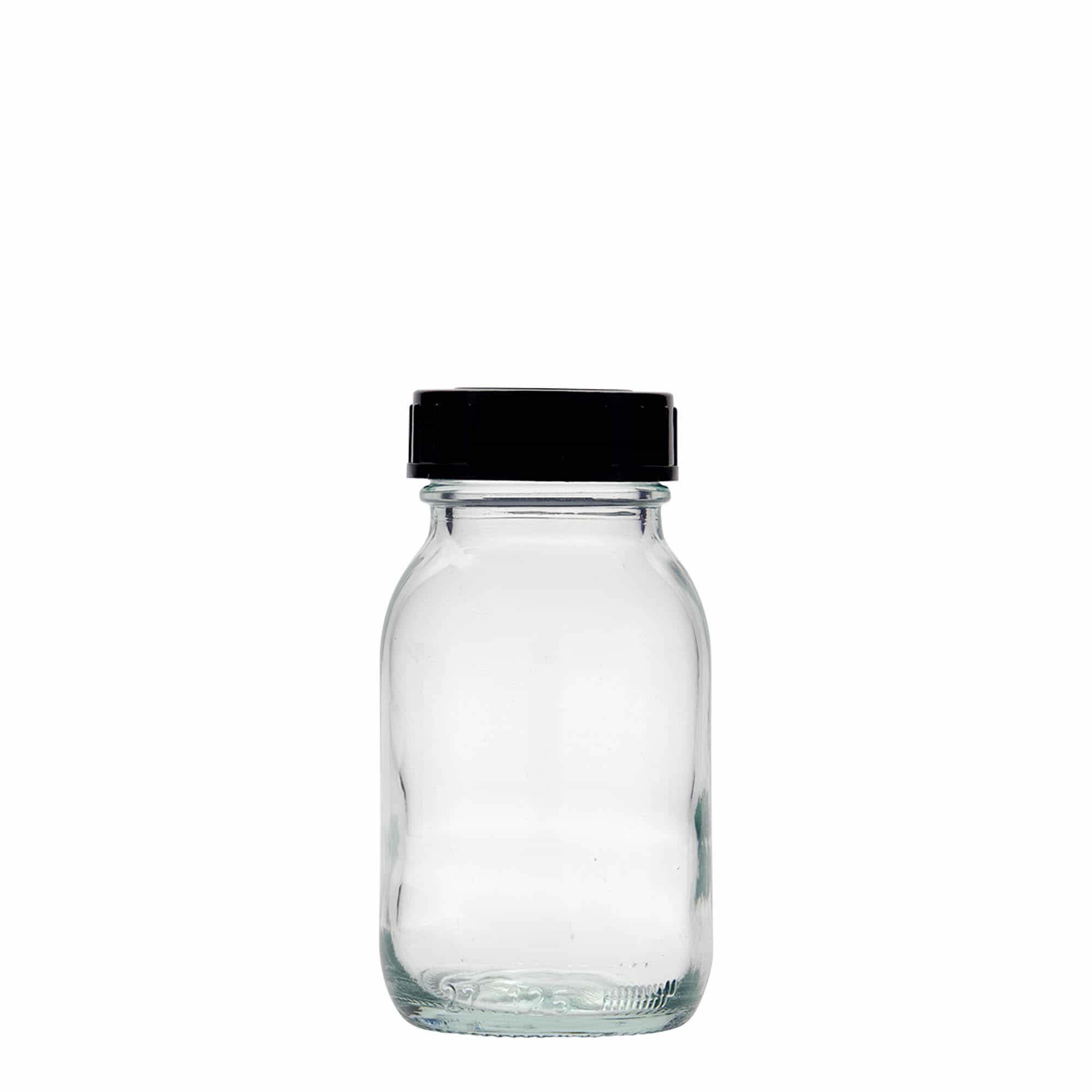 125 ml plata kakla stikla trauks, atvere: DIN 40