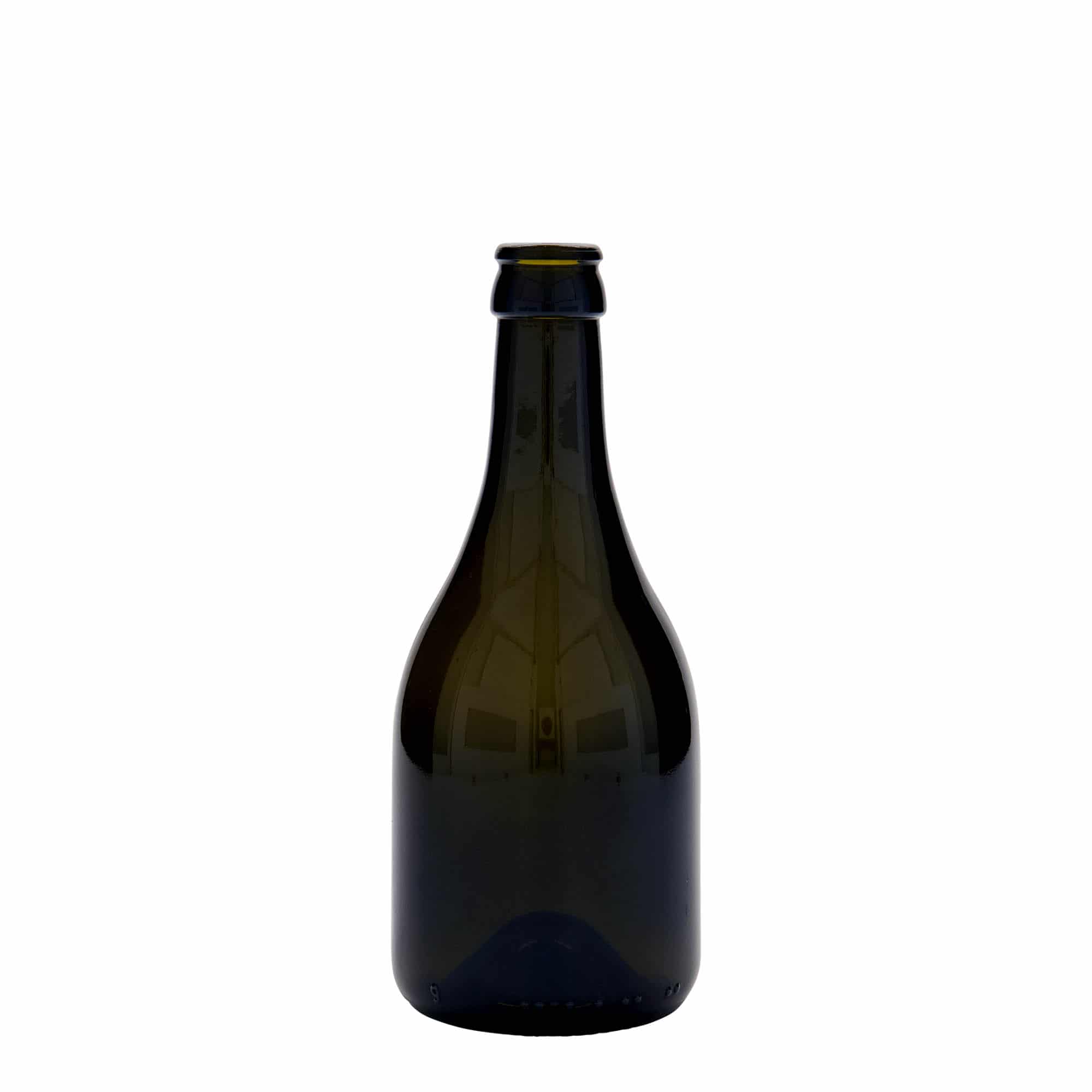 330 ml alus pudele 'Horta', stikla, antīki zaļa, aizdare: kroņveida korķis
