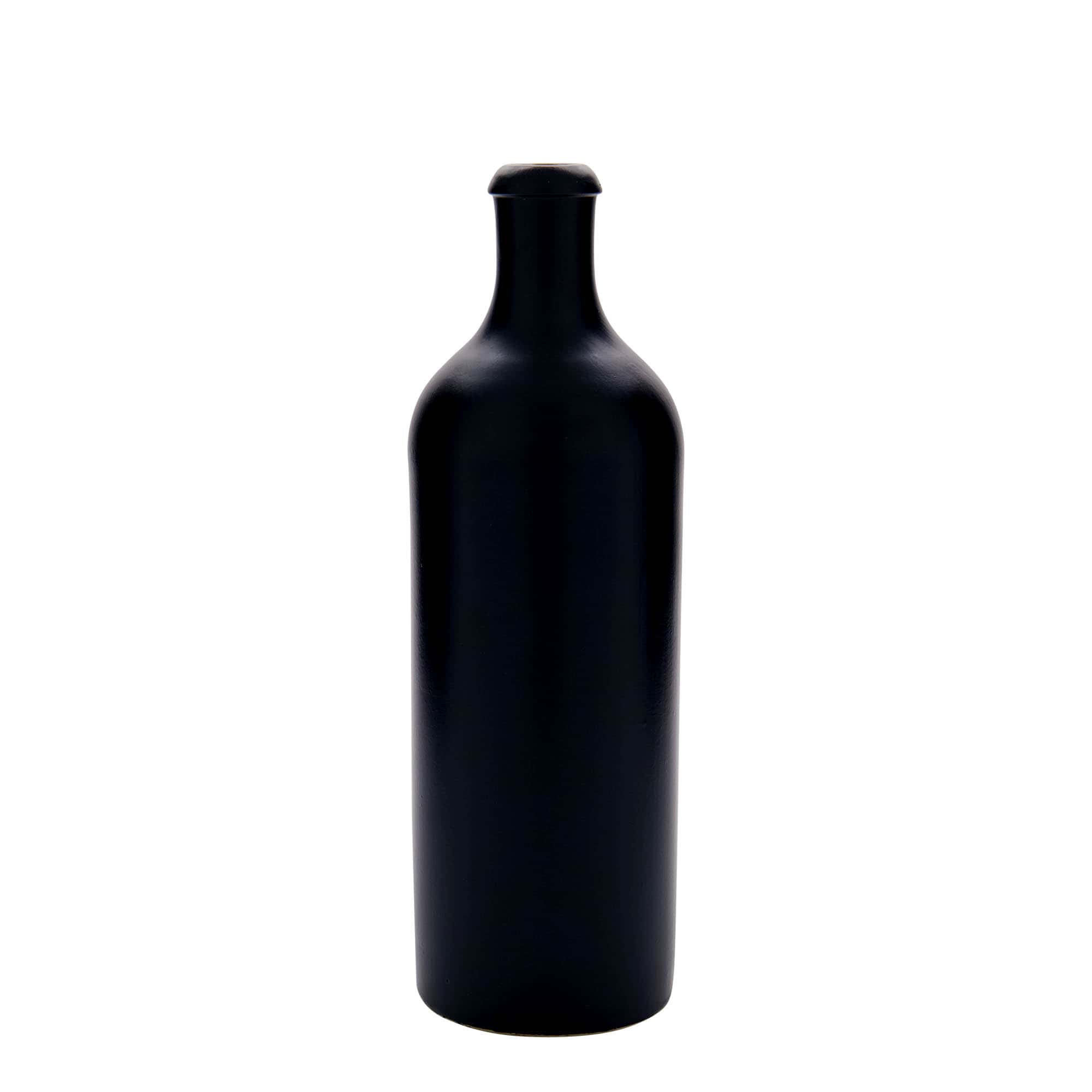 750 ml māla krūka, keramika, melna, aizdare: korķis 750 ml māla krūka, keramika, melna, aizdare: korķis