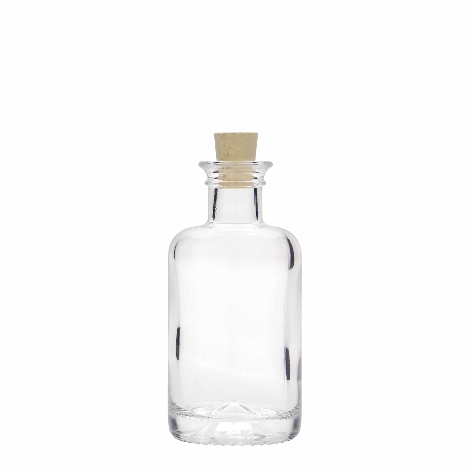 100 ml stikla pudele, aptiekāra, atvere: korķis