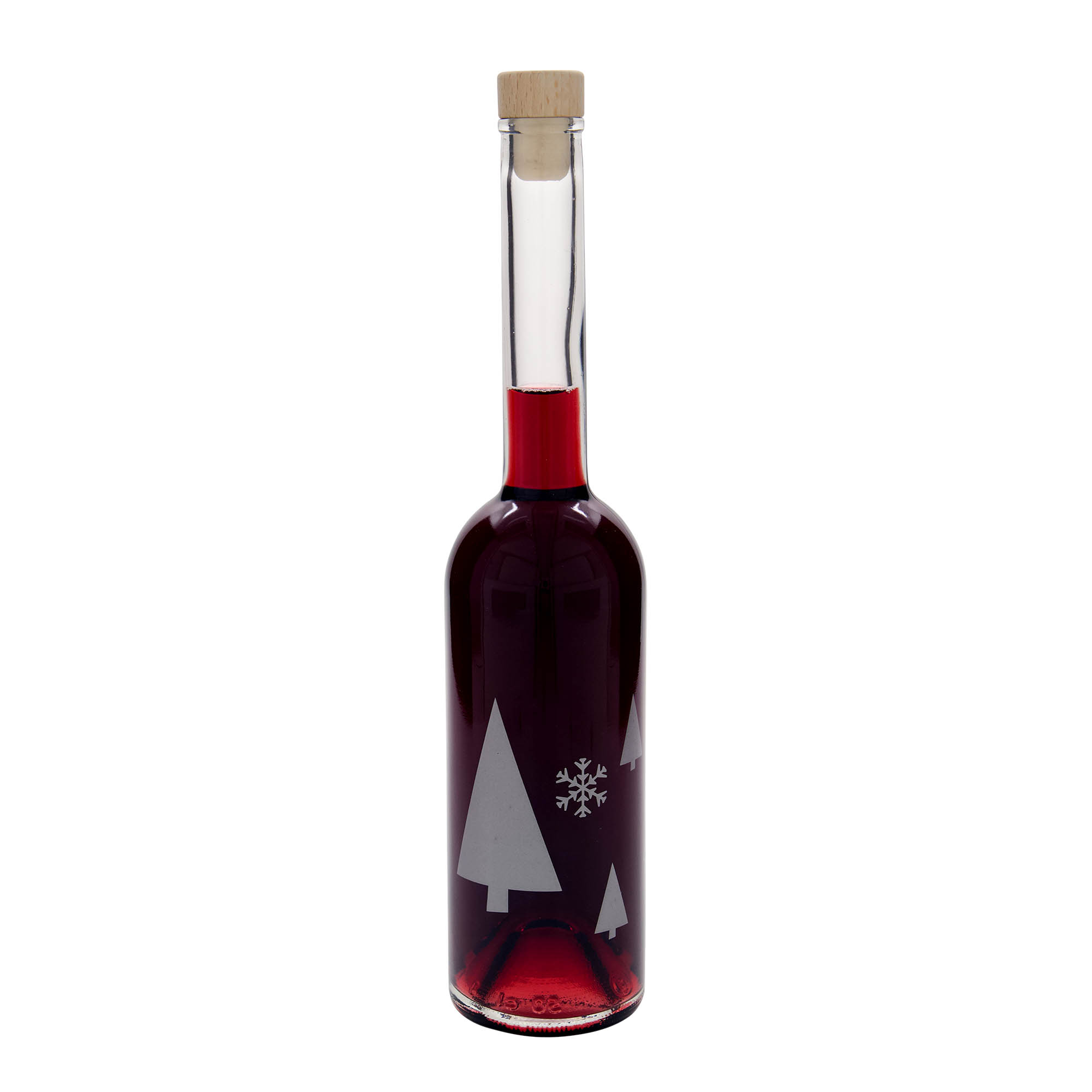 500 ml stikla pudele 'Opera', motīvs: sniegpārslas, atvere: korķis 500 ml stikla pudele 'Opera', motīvs: sniegpārslas, atvere: korķis