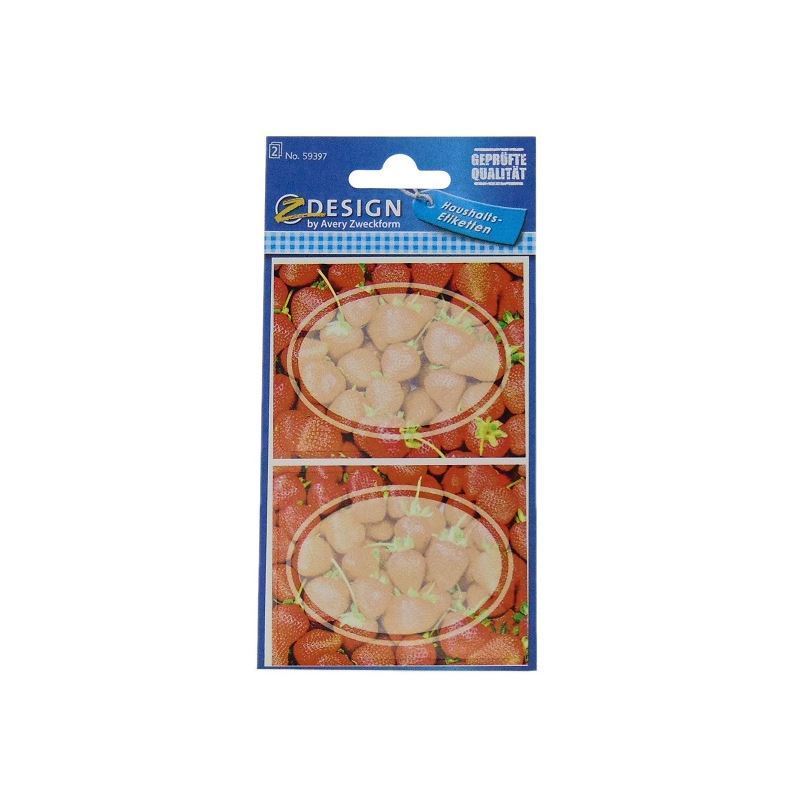 Zweckform etiķetes 'Zemenes', ovālas, papīrs, daudzkrāsainas Zweckform etiķetes 'Zemenes', ovālas, papīrs, daudzkrāsainas