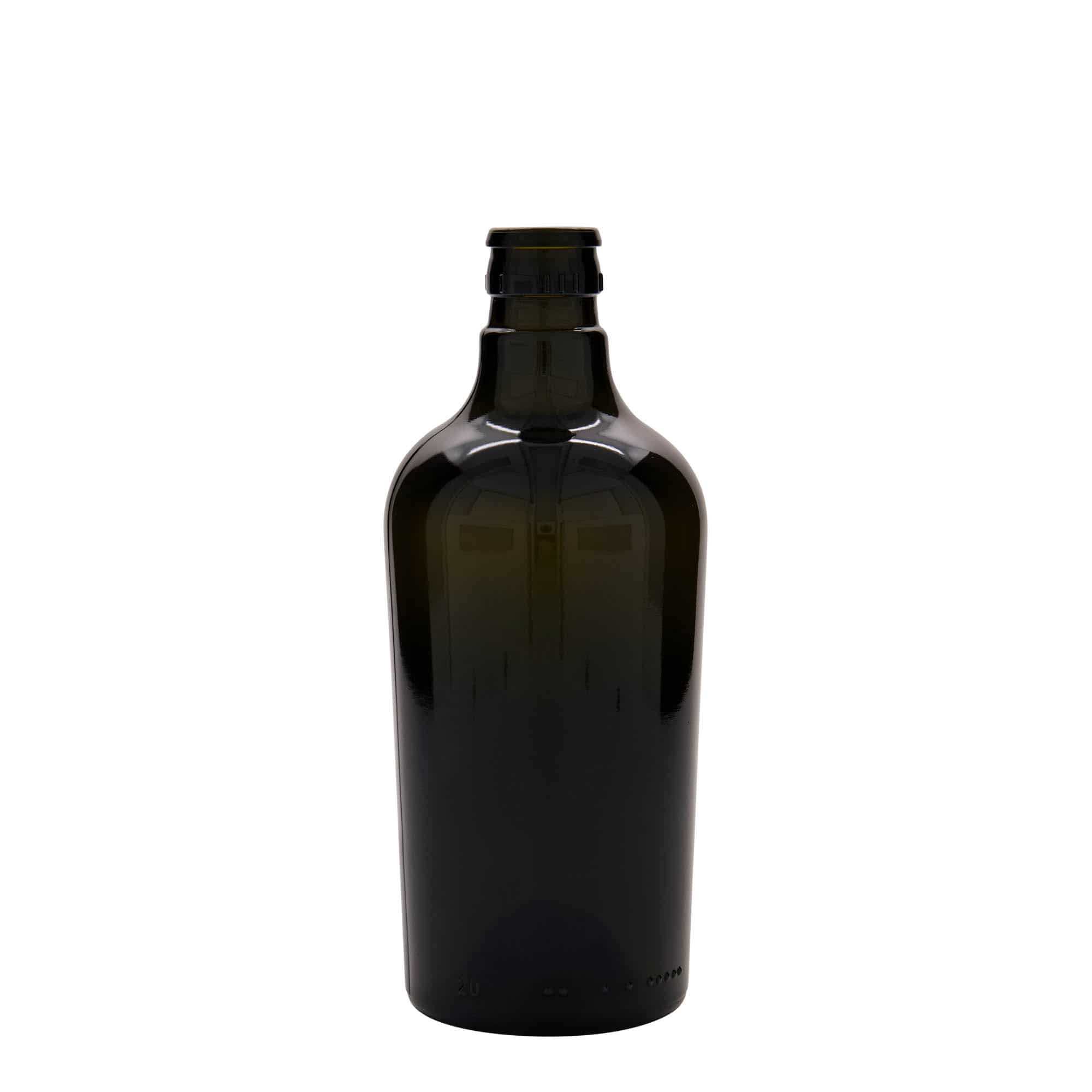 500 ml etiķa/eļļas pudele 'Oleum', stikla, antīki zaļa, aizdare: DOP 500 ml etiķa/eļļas pudele 'Oleum', stikla, antīki zaļa, aizdare: DOP