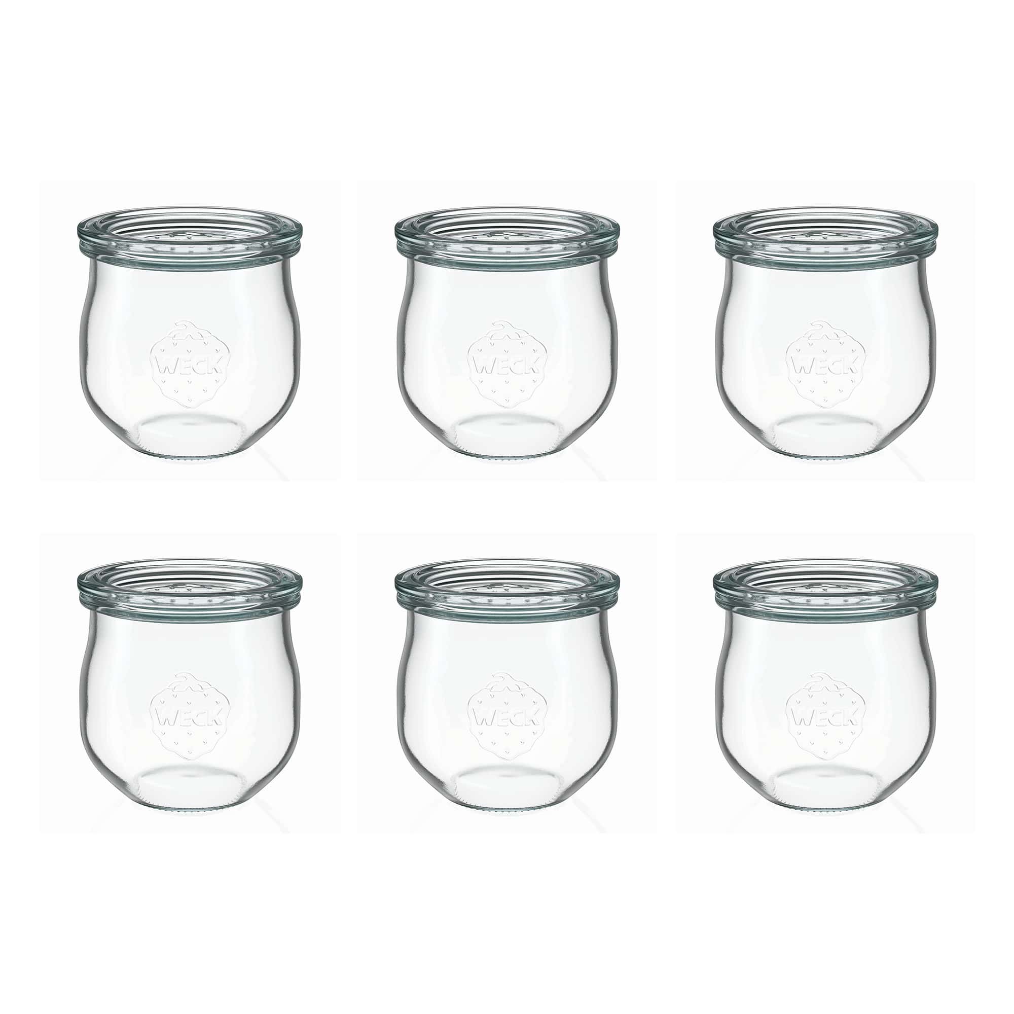 6x 370 ml WECK tulpes formas burka ar stikla vāciņu RR 80