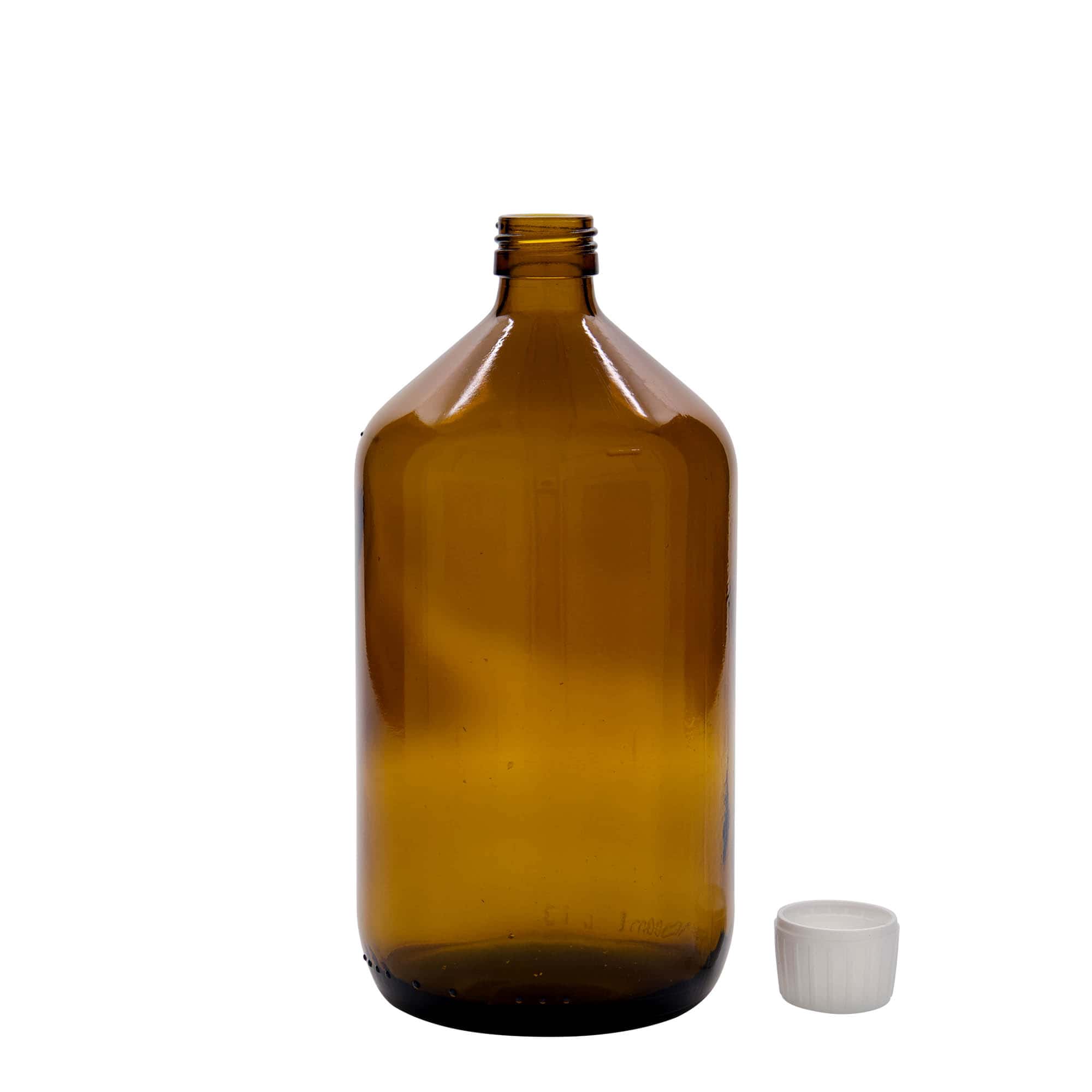 1.000 ml medicīnas pudele, brūna, stikls, atvere: PP 28