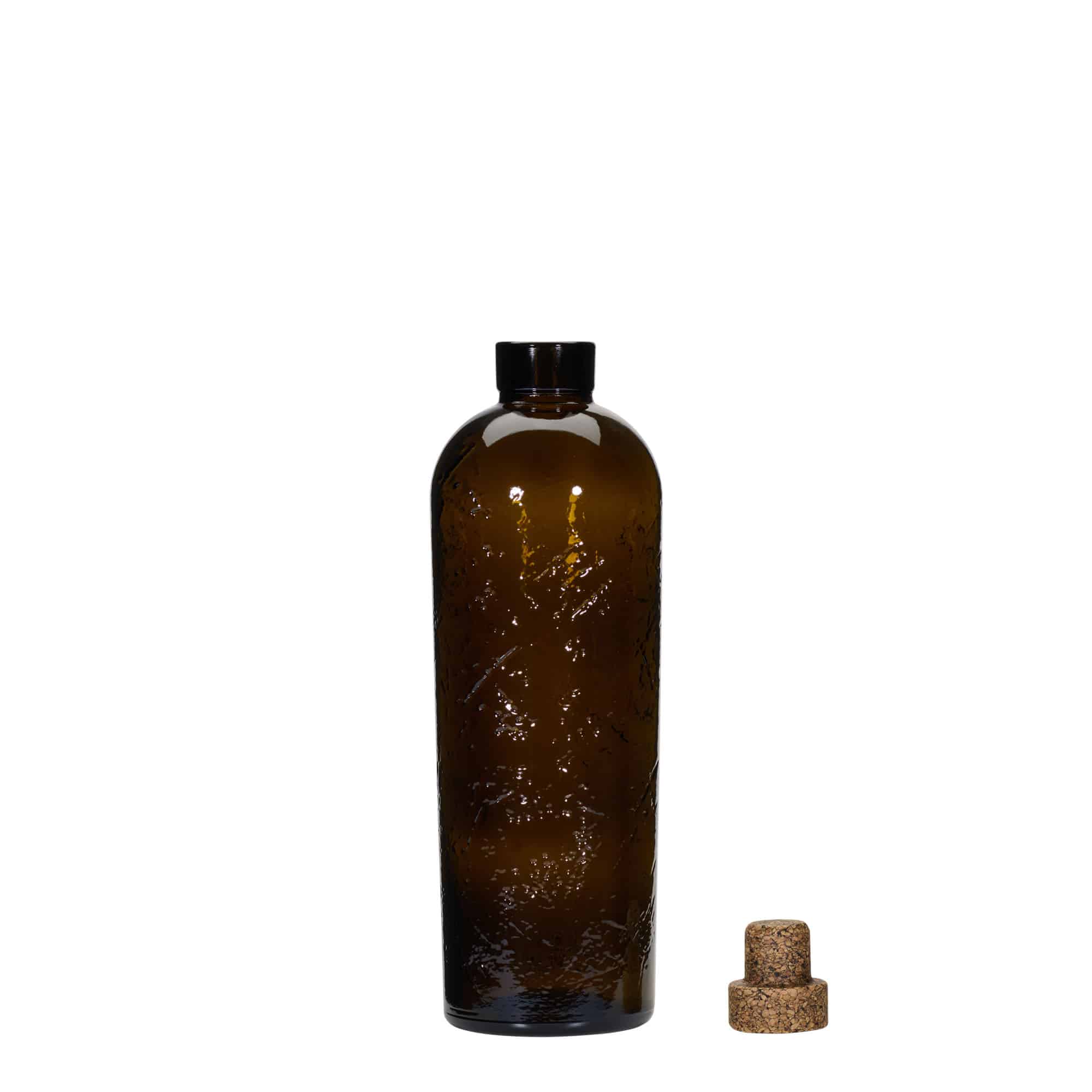 700 ml Wildly Crafted stikla pudele 'Natural', brūna, atvere: korķis