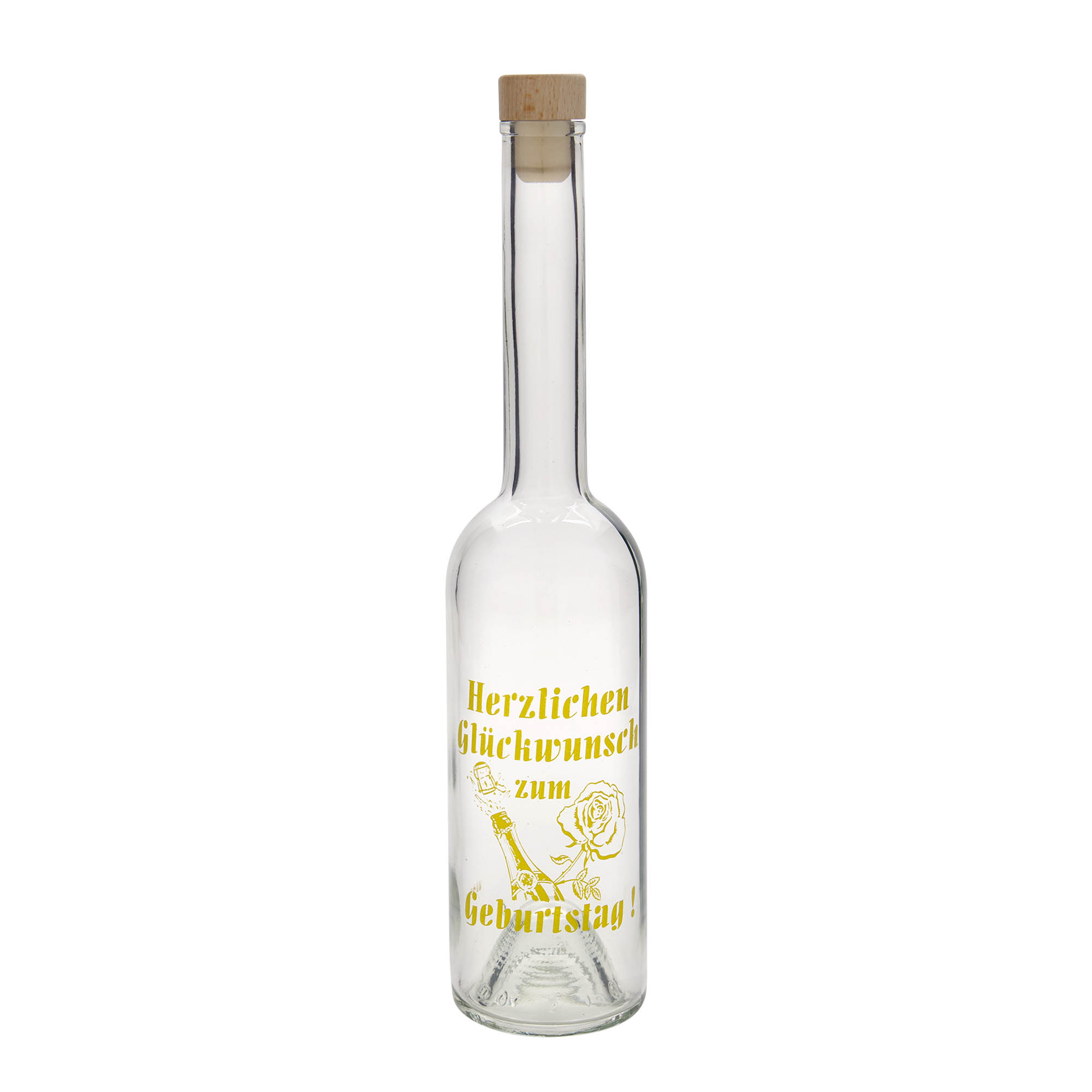 500 ml stikla pudele 'Opera', motīvs: ābols, atvere: korķis