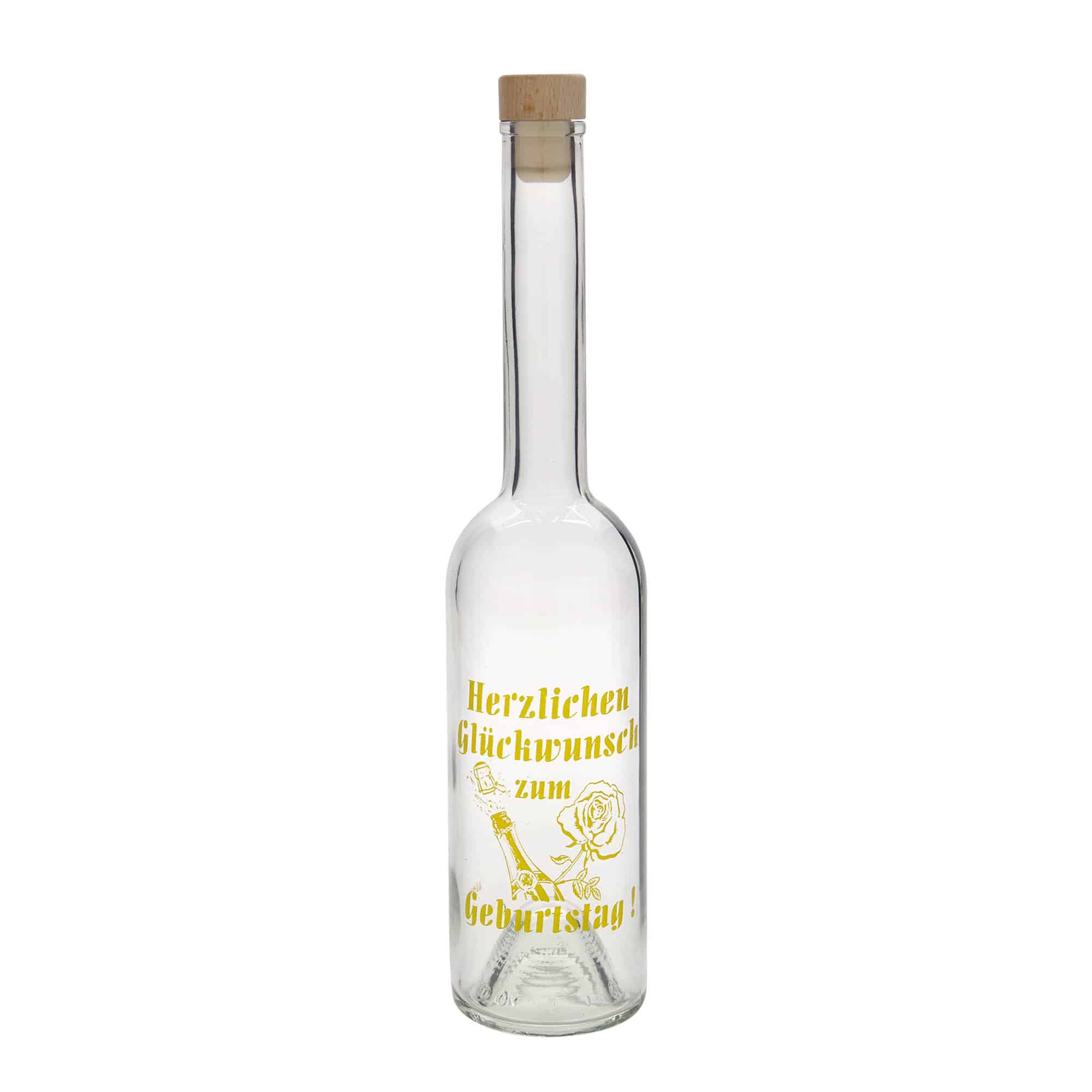 500 ml stikla pudele 'Opera', motīvs: ābols, atvere: korķis