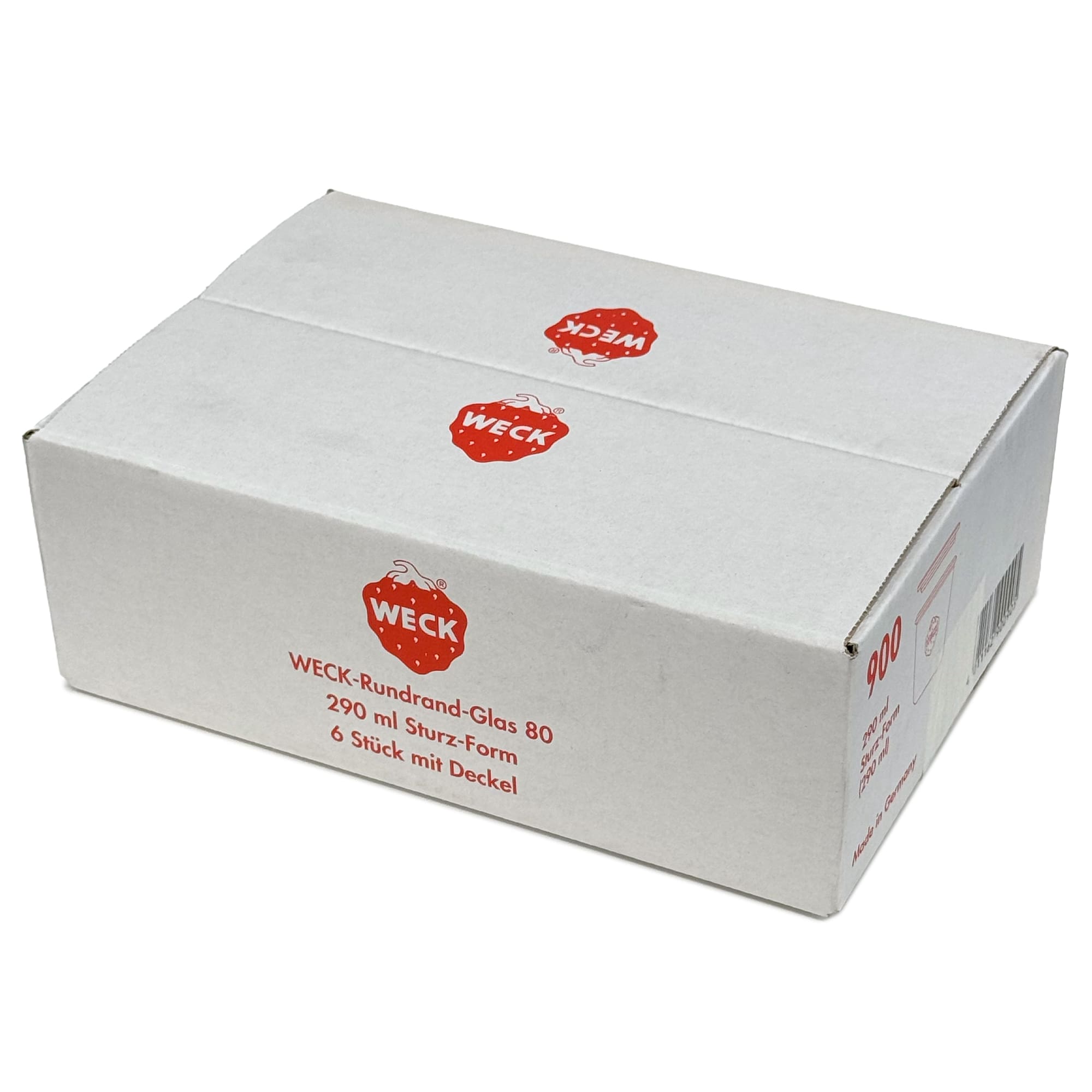 6x 290 ml augsta WECK krituma burka ar stikla vāciņu RR 80