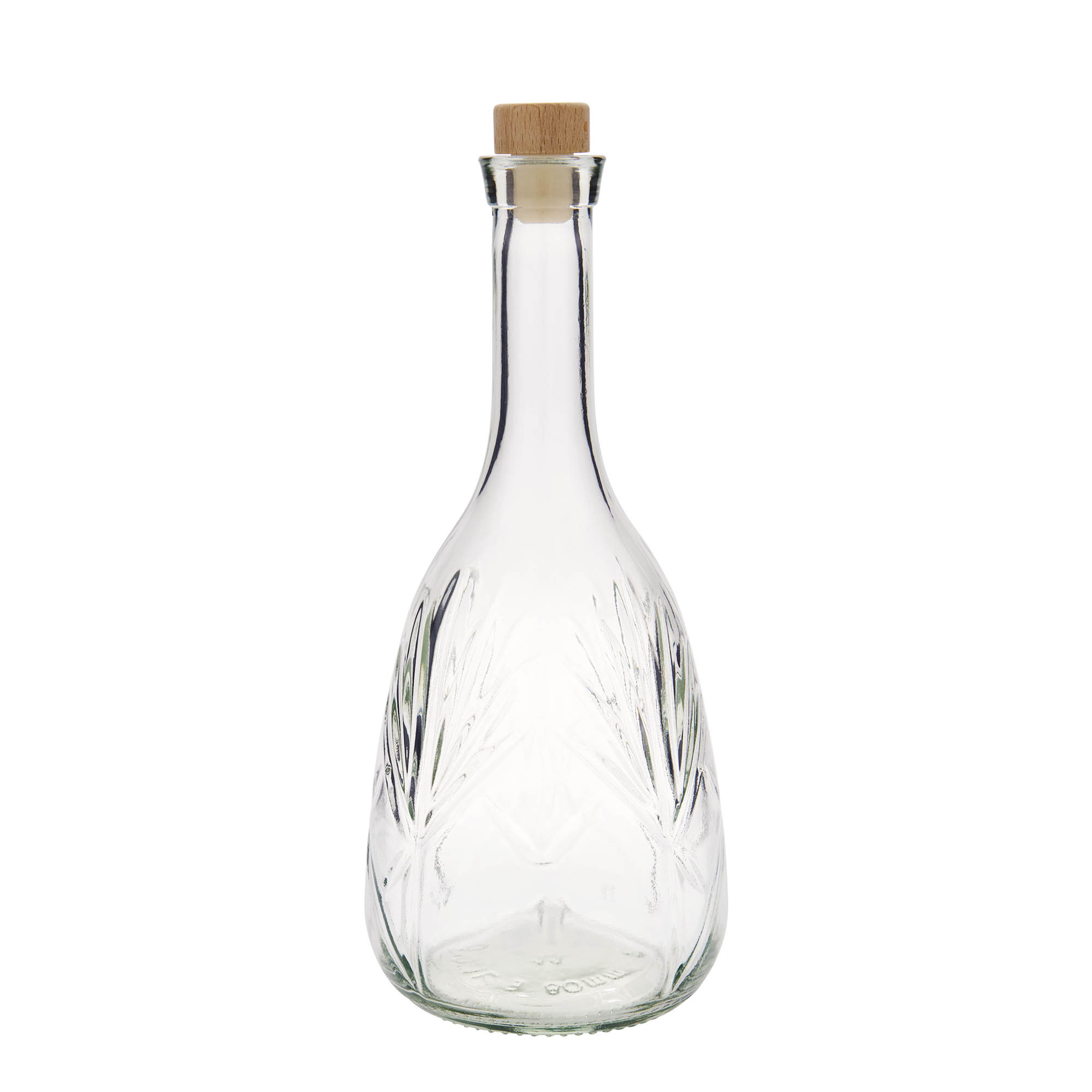 1.000 ml stikla pudele 'Reliefa', atvere: korķis