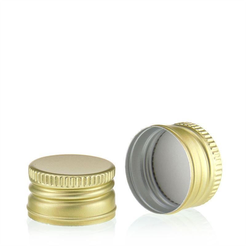 Skrūvējams vāciņš, metāls, zelta krāsā, priekš atveres: PP 28 Skrūvējams vāciņš, metāls, zelta krāsā, priekš atveres: PP 28