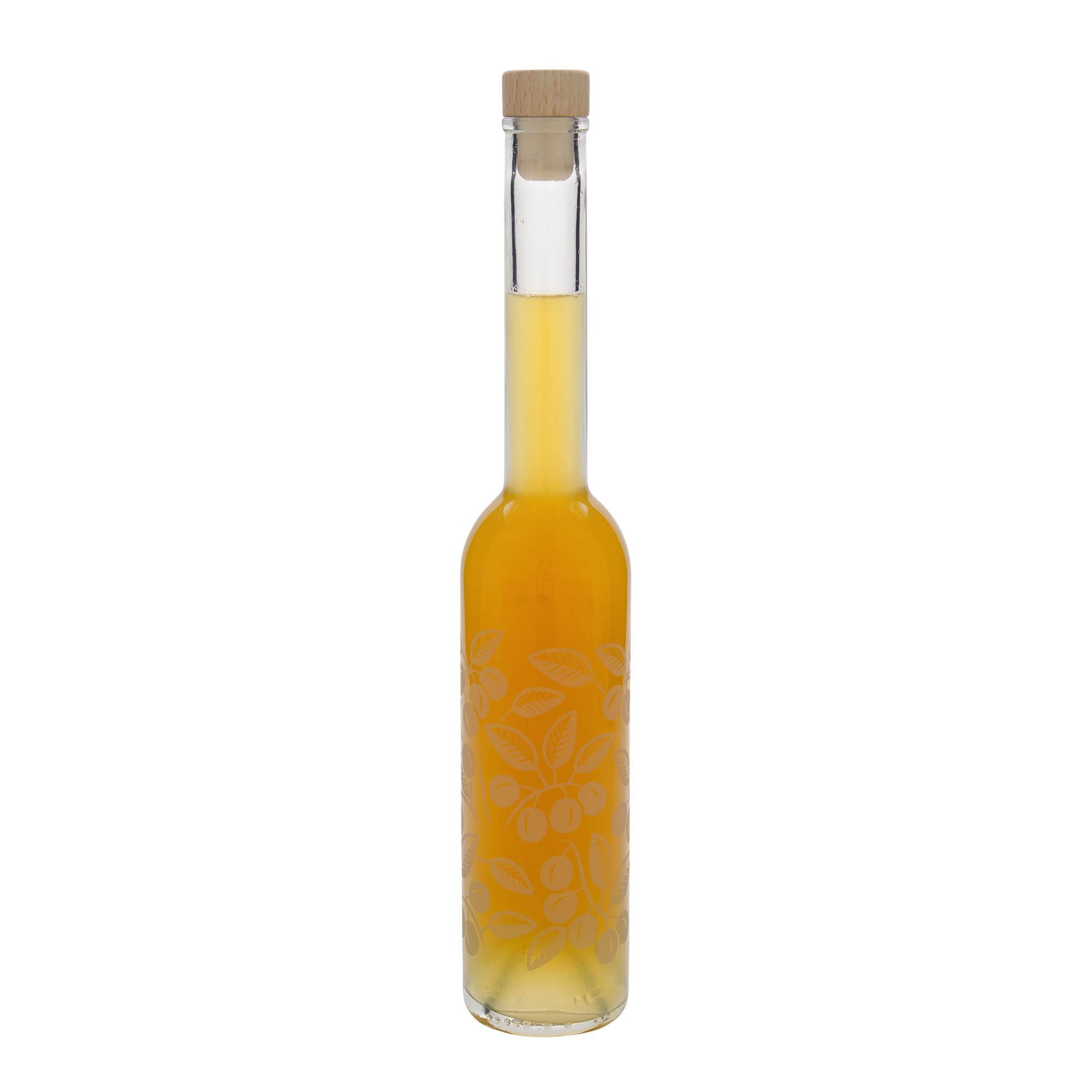 350 ml stikla pudele 'Opera', motīvs: mirabellas, atvere: korķis