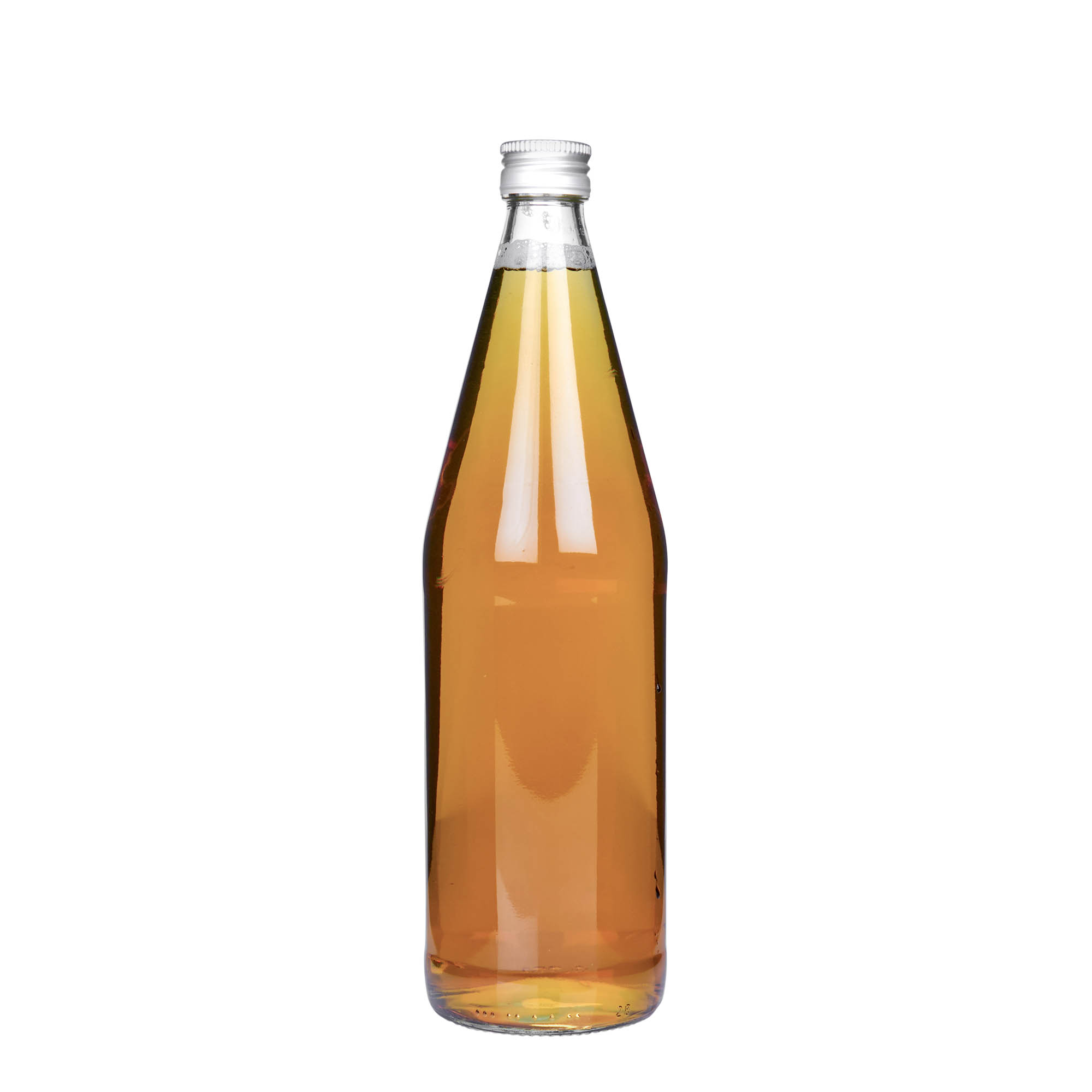 750 ml universāla pudele burkānu formā, stikls, atvere: PP 28