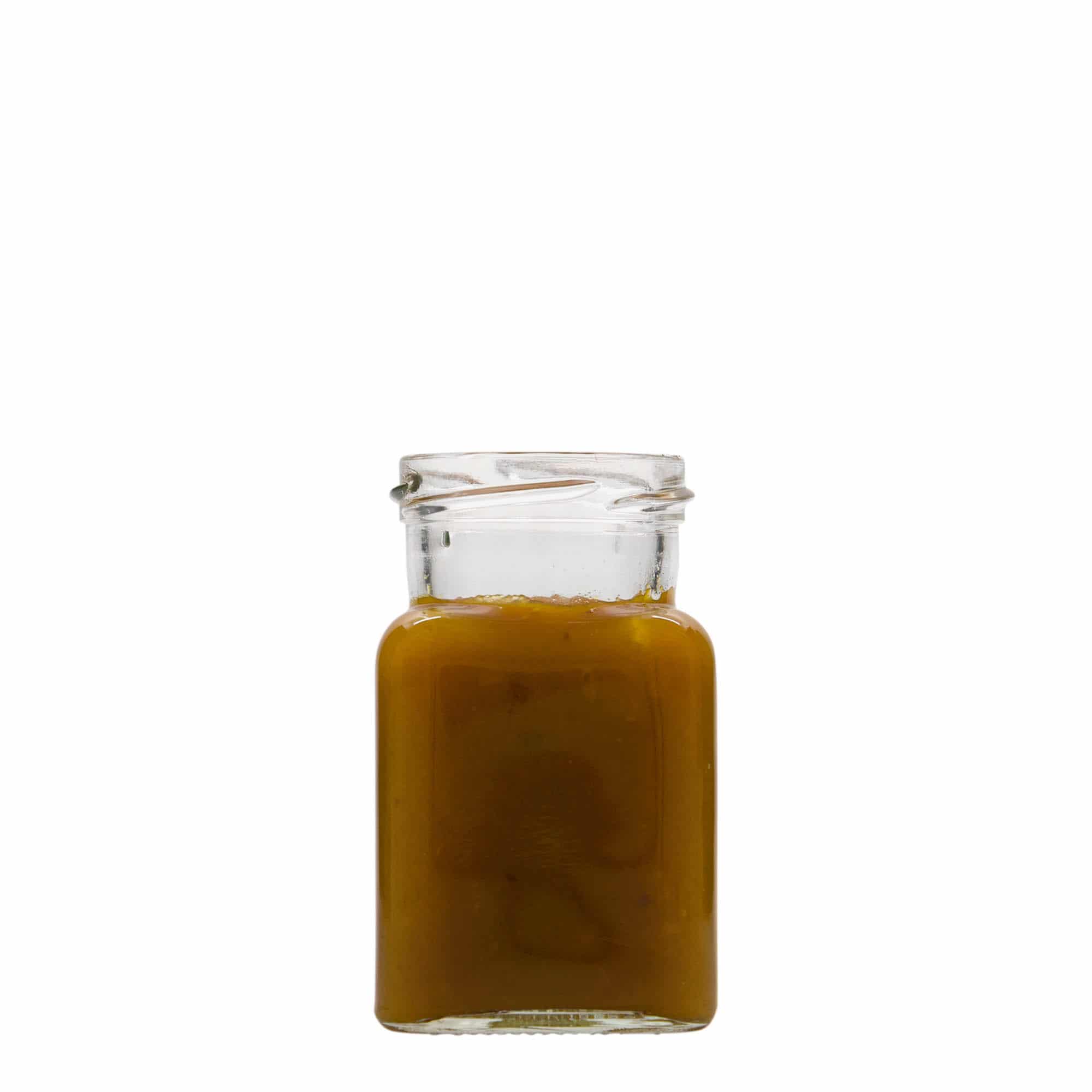150 ml četrstūra burka, aizdare: Twist Off (TO 53)