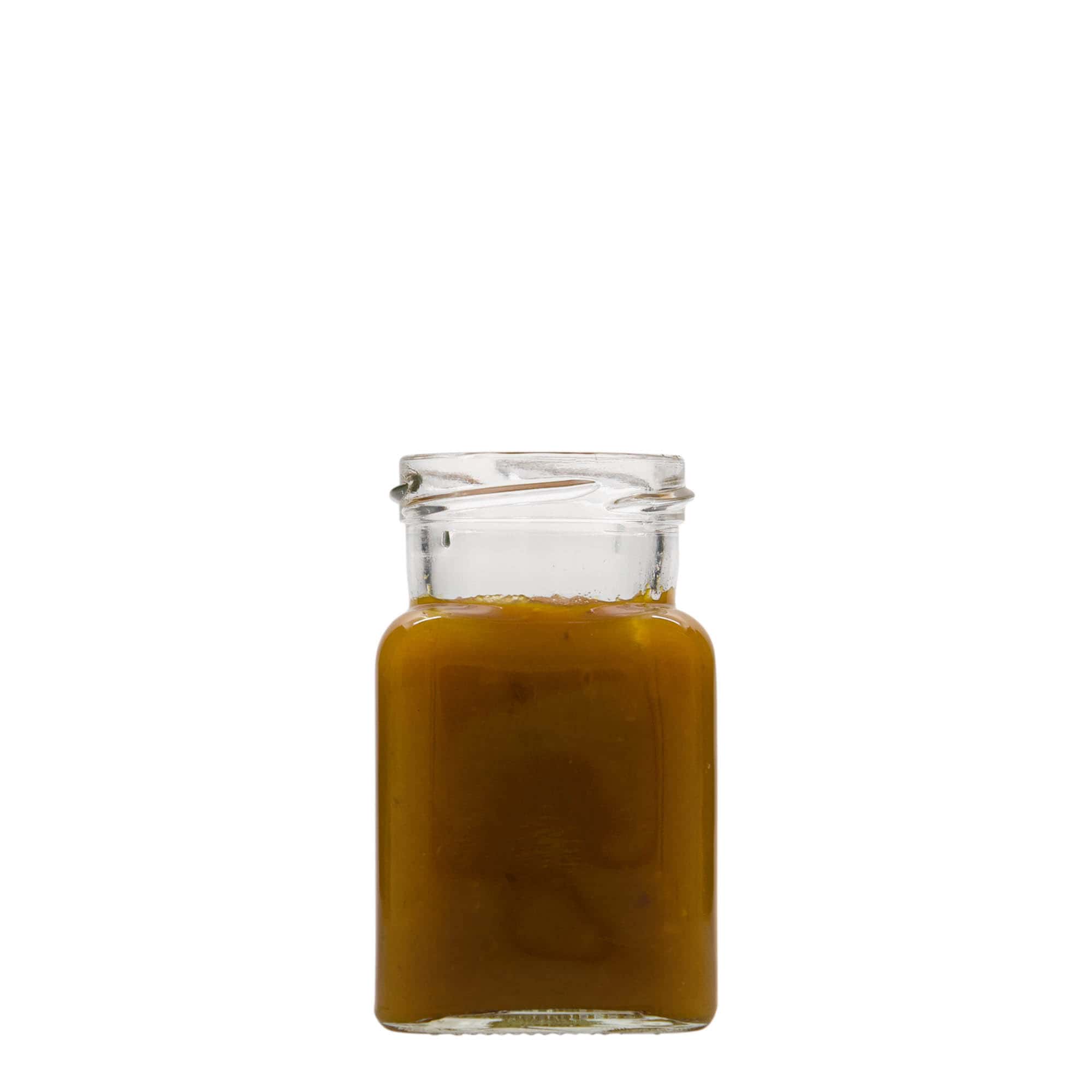 150 ml kvadrātveida stikla trauks, atvere: Twist-Off (TO 53)