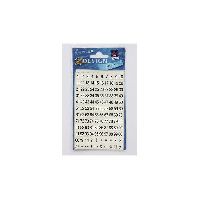 Zweckform uzlīmes 'Skaitļi 1-99', plastmasa, melna