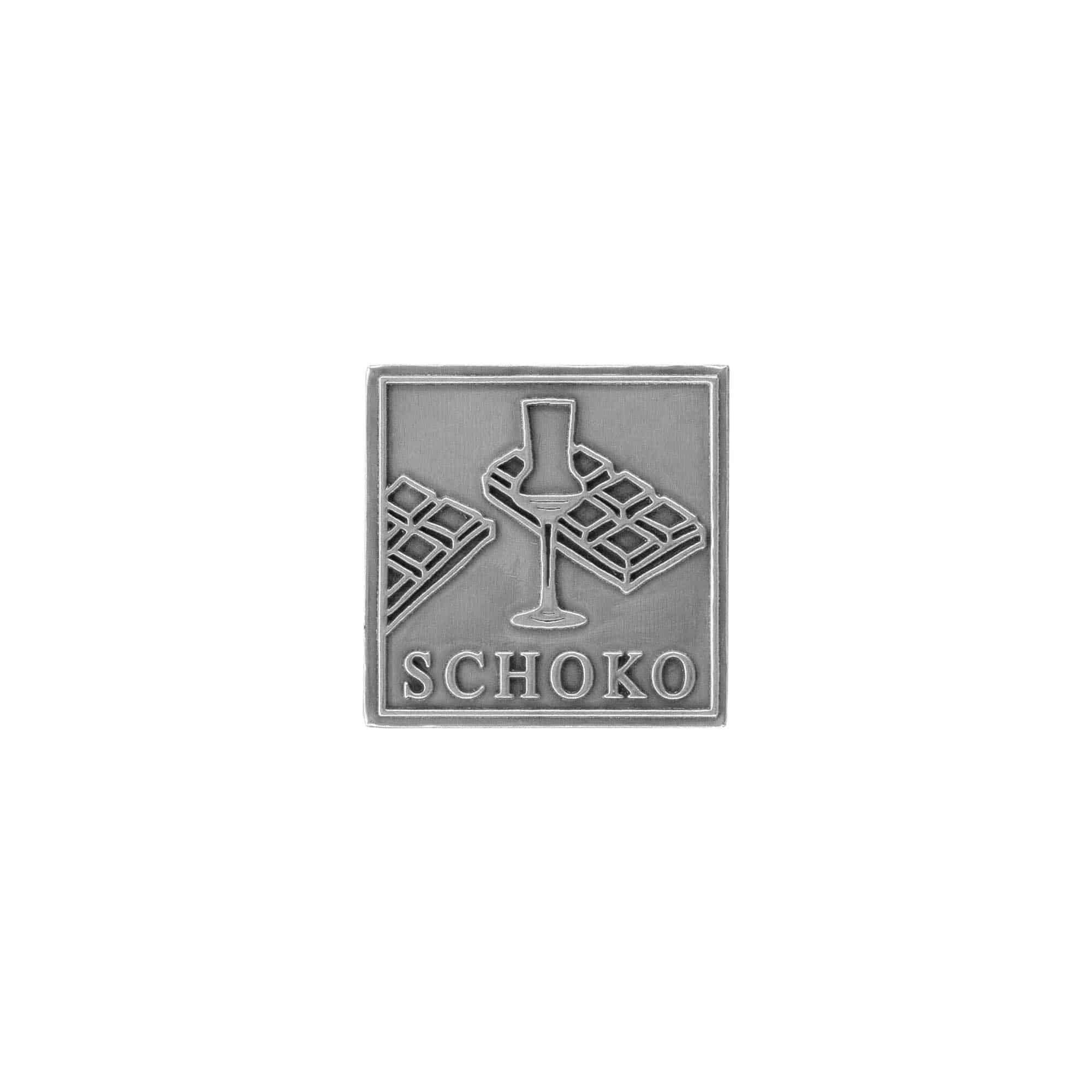 Metāla kārtiņa 'Šoko', kvadrātveida, sudraba krāsā Metāla kārtiņa 'Šoko', kvadrātveida, sudraba krāsā
