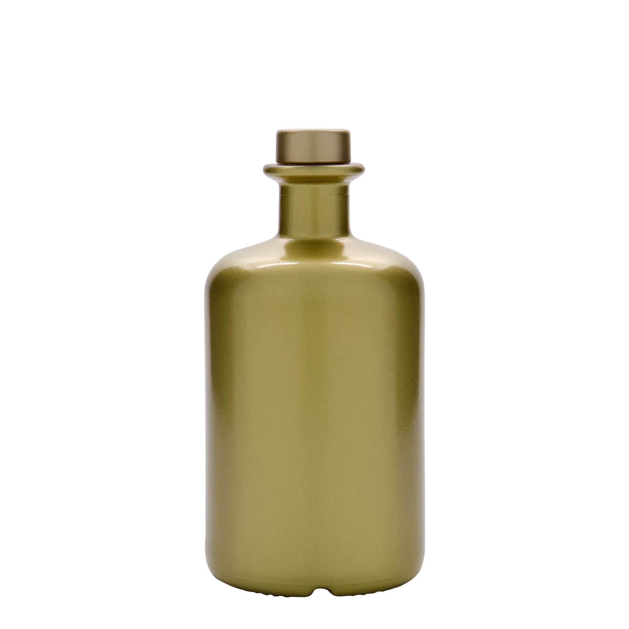 500 ml stikla pudele aptiekāram, zelta, atvere: korķis